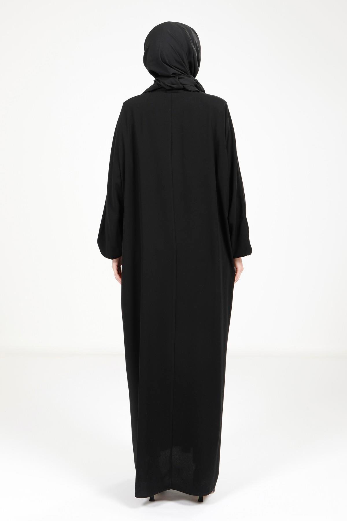 Beyza-9223 ELBİSE YARASA SİYAH