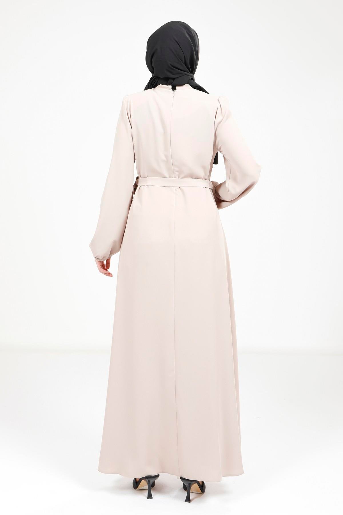 Beyza-5646 ELBİSE BEJ