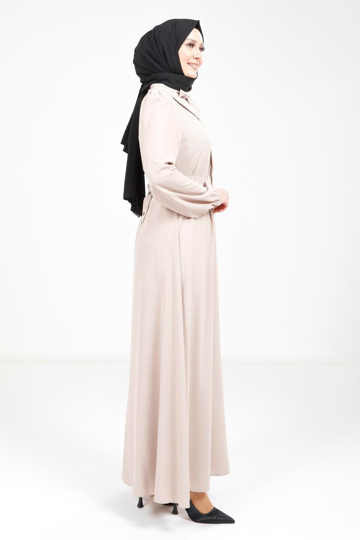 Beyza-5646 ELBİSE BEJ