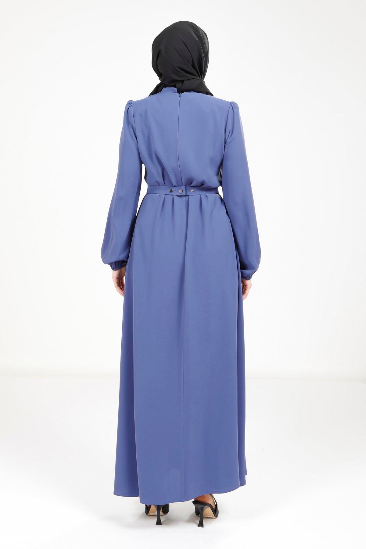 Beyza-5646 ELBİSE İNDİGO