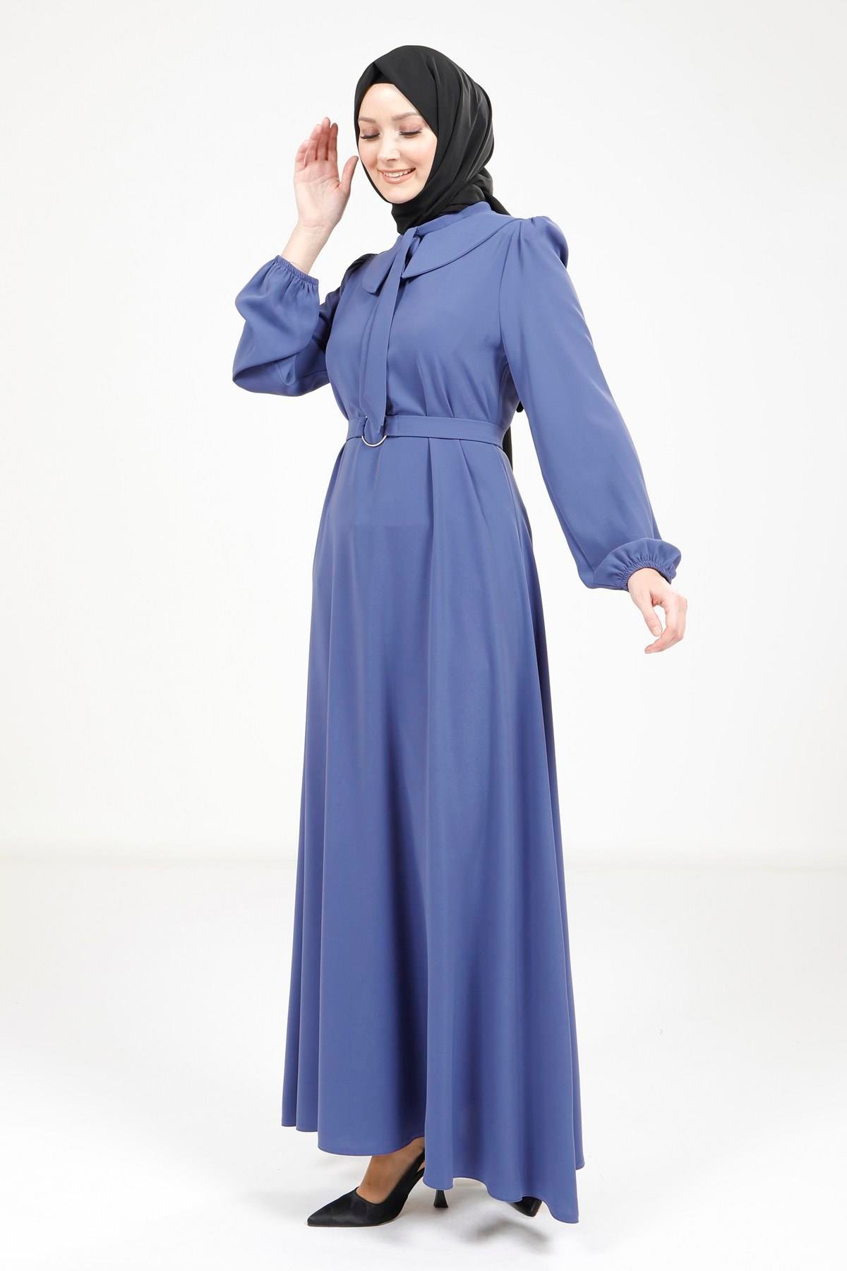 Beyza-5646 ELBİSE İNDİGO