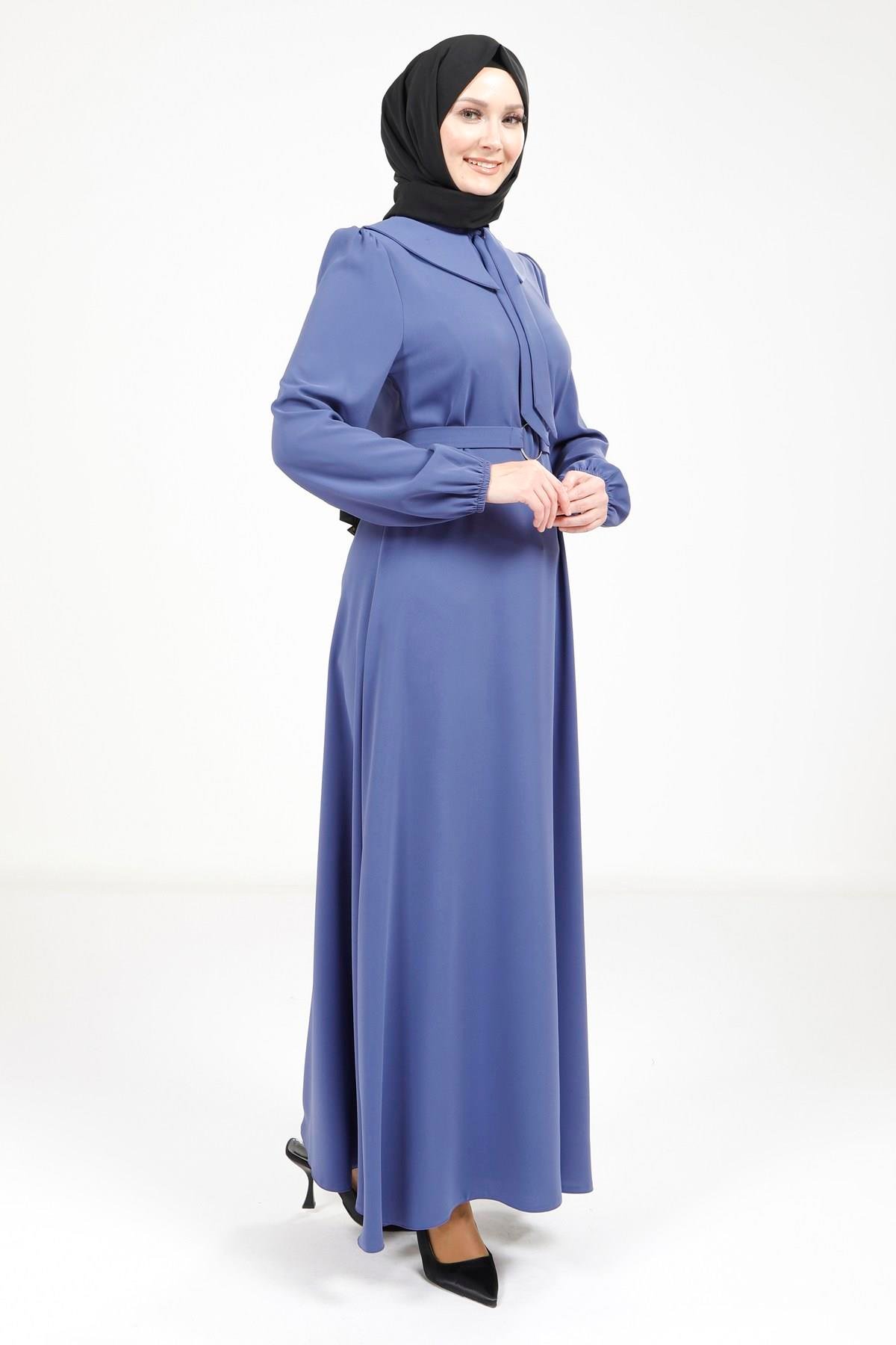 Beyza-5646 ELBİSE İNDİGO