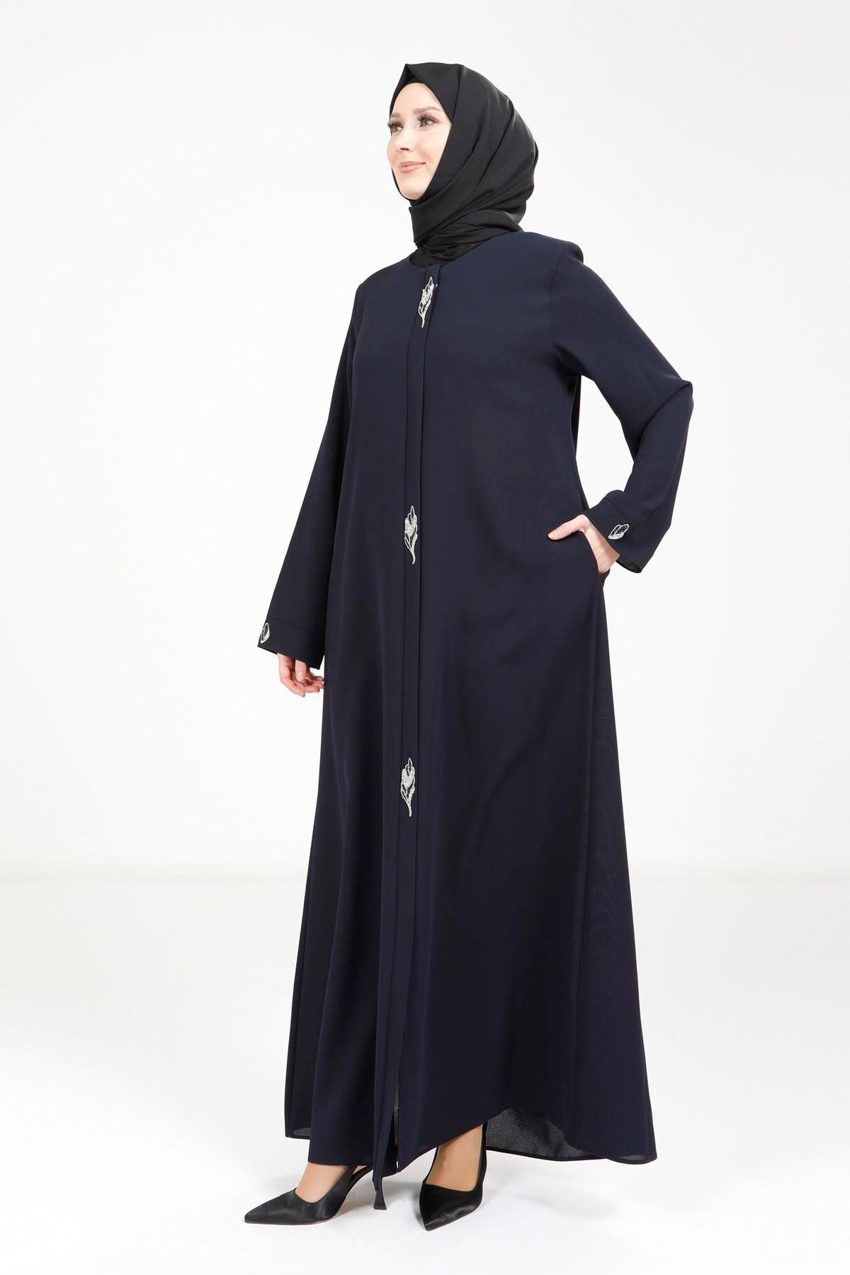 Beyza-YAPRAK FERACE LACİVERT PETEK