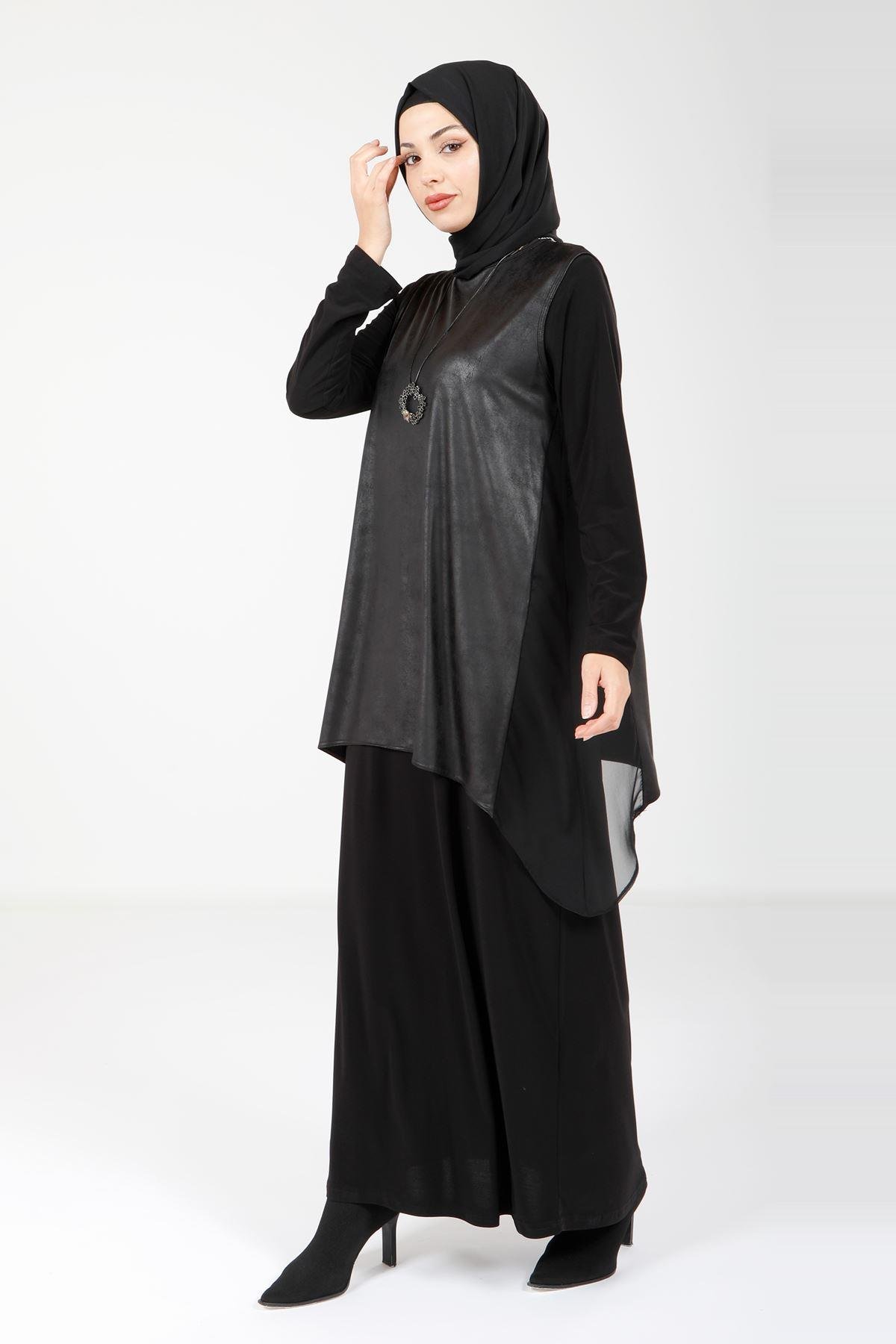 Beyza-9072 ELBİSE YELEKLİ SİYAH