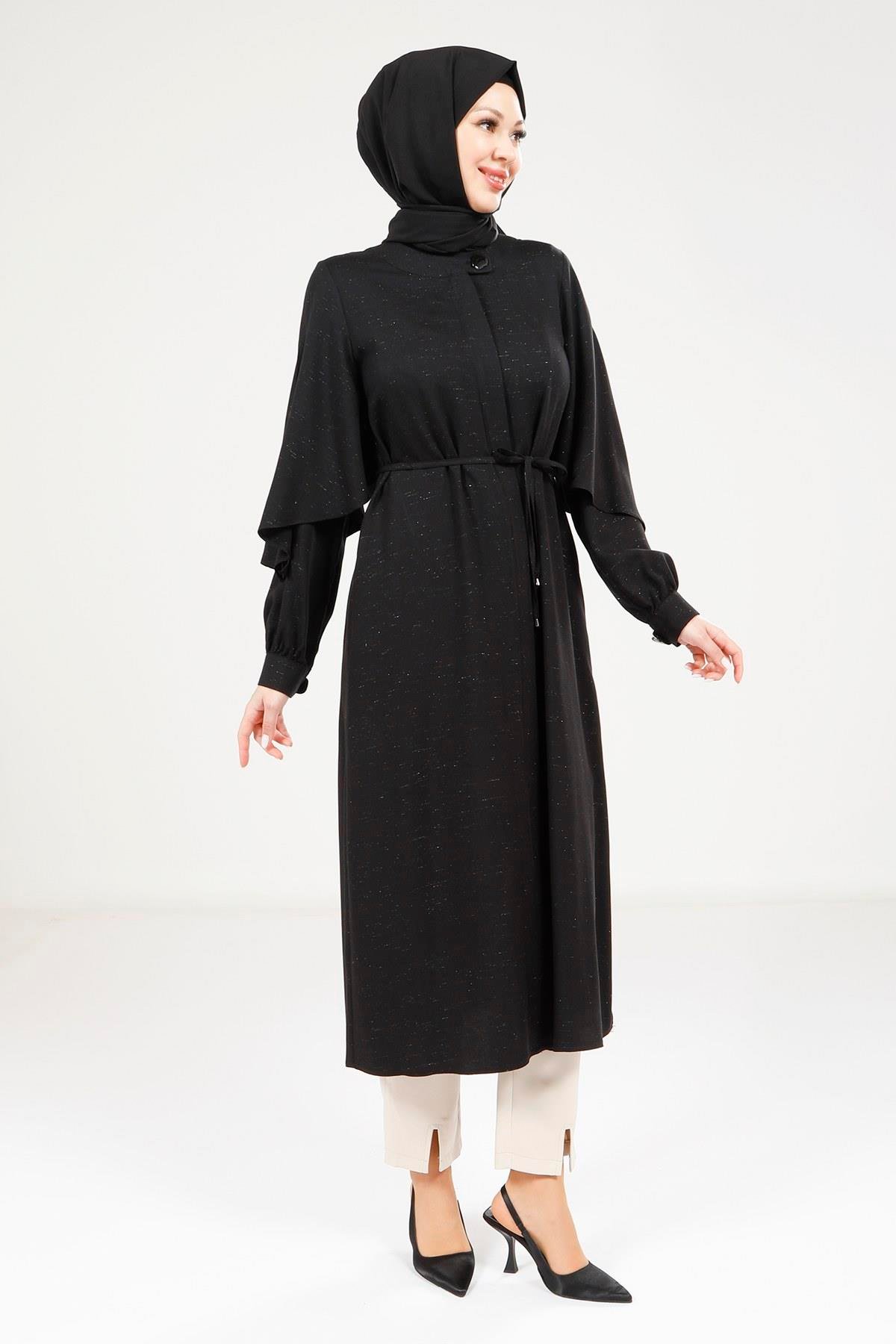 Beyza-9196 GİYÇIK YIRTMAÇLI KOL SİYAH