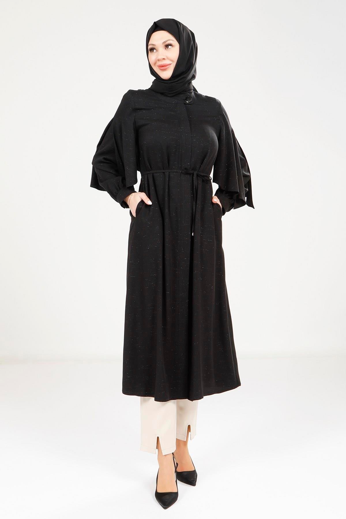 Beyza-9196 GİYÇIK YIRTMAÇLI KOL SİYAH