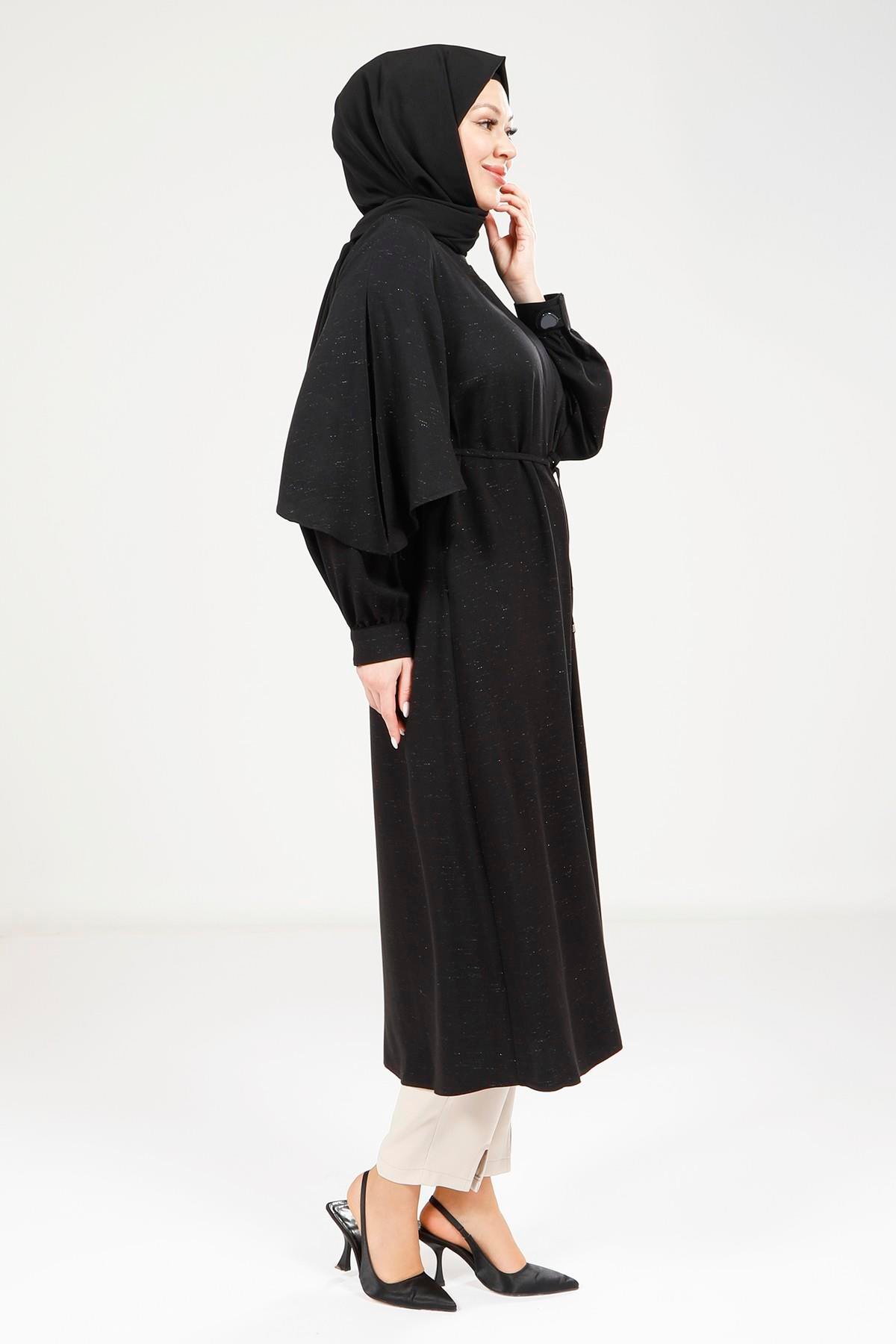 Beyza-9196 GİYÇIK YIRTMAÇLI KOL SİYAH