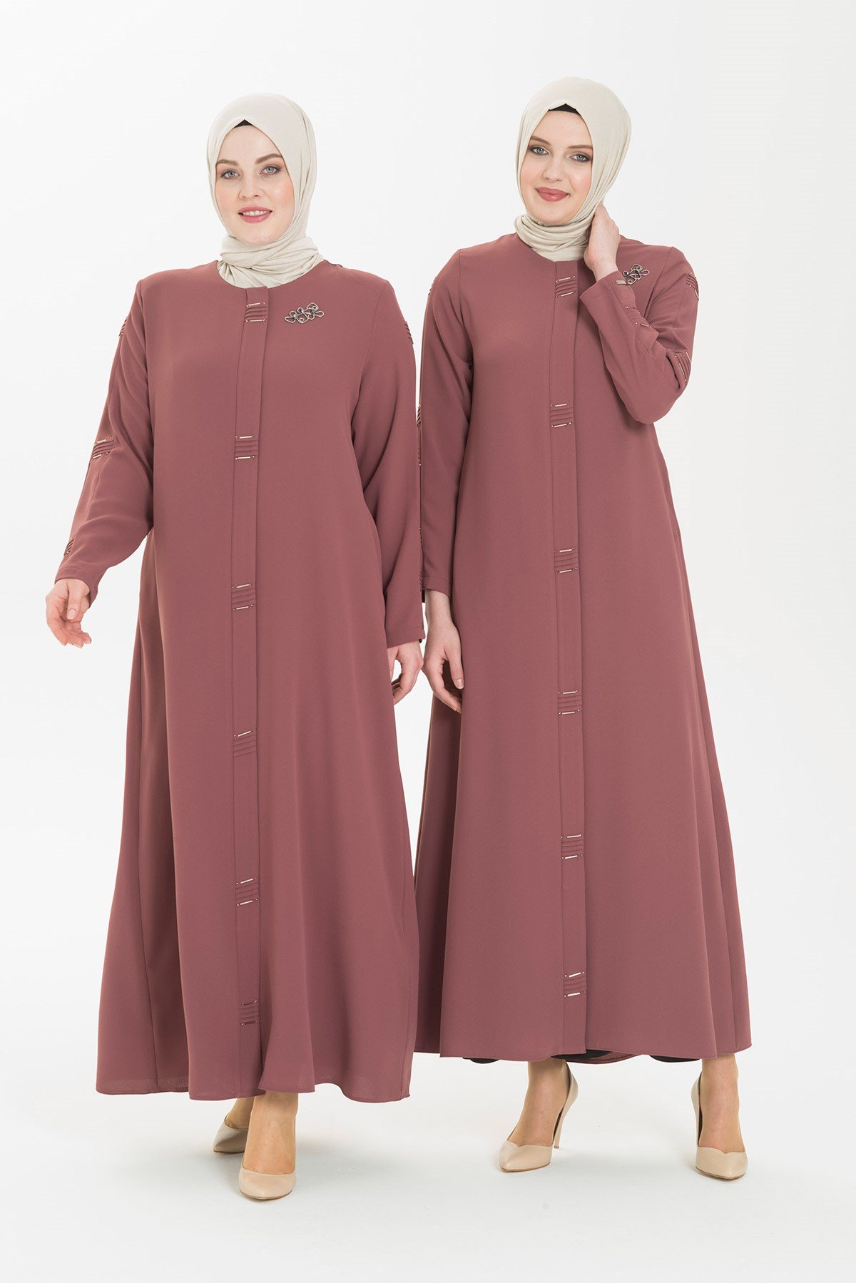 Beyza-ALİYE FERACE GÜL KURUSU KUM KREP