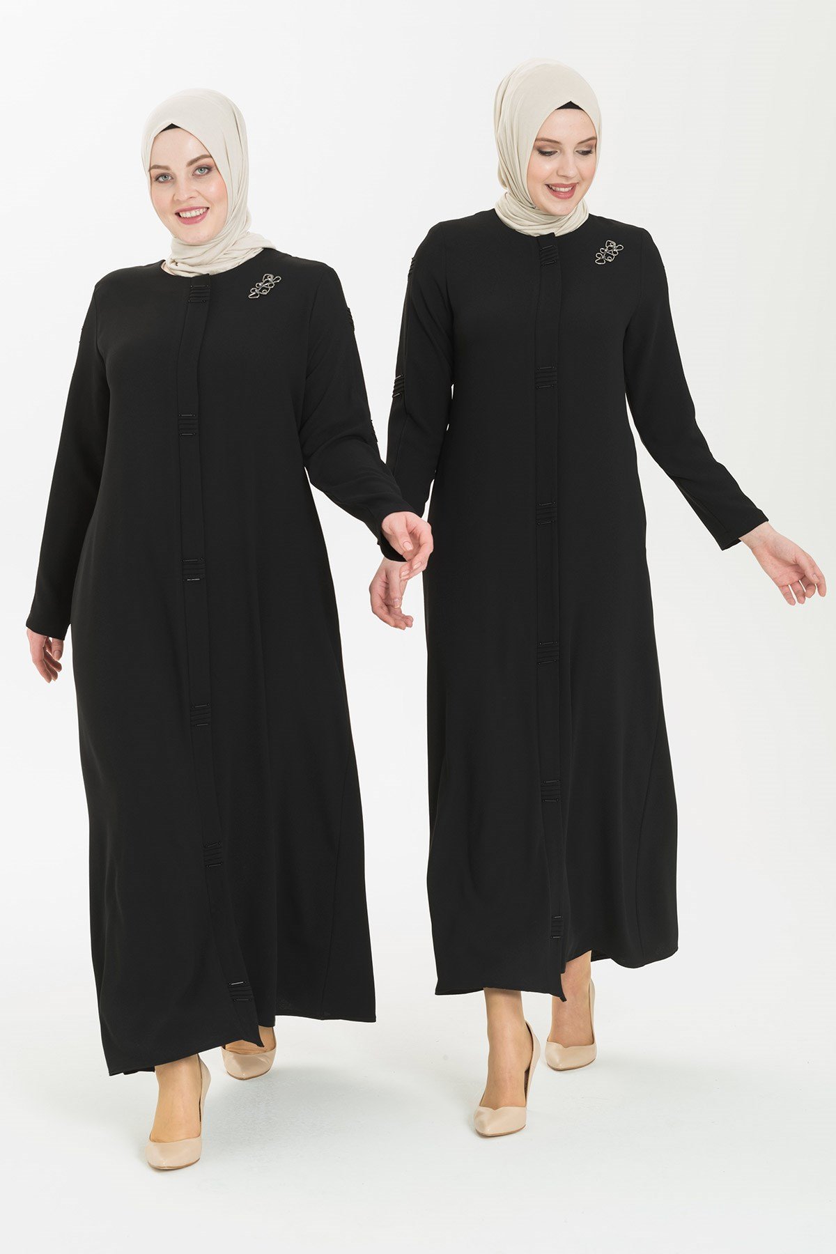 Beyza-ALİYE FERACE SİYAH KUM KREP