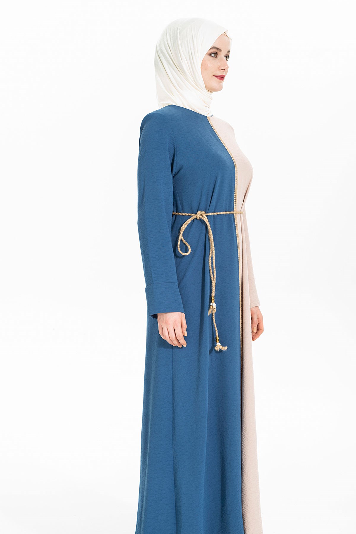 Markasız-ESMA ELBİSE İNDİGO ÇİZGİLİ AEROBİN