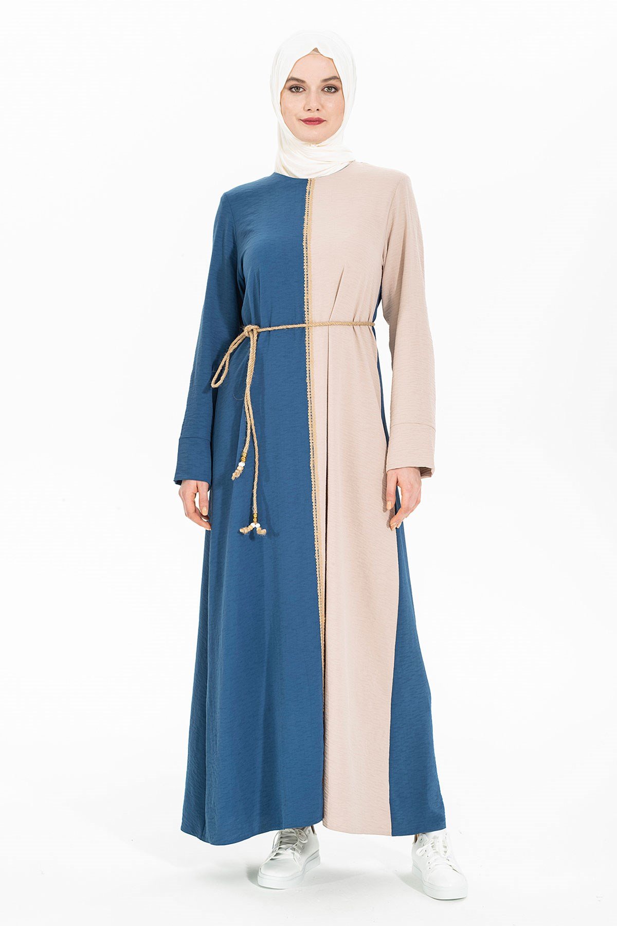 Markasız-ESMA ELBİSE İNDİGO ÇİZGİLİ AEROBİN