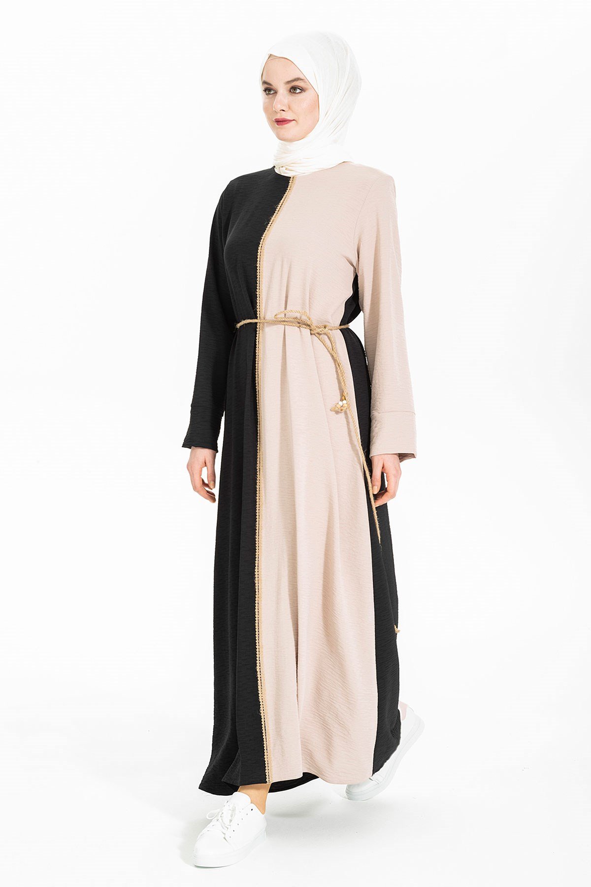 Markasız-ESMA ELBİSE SİYAH ÇİZGİLİ AEROBİN