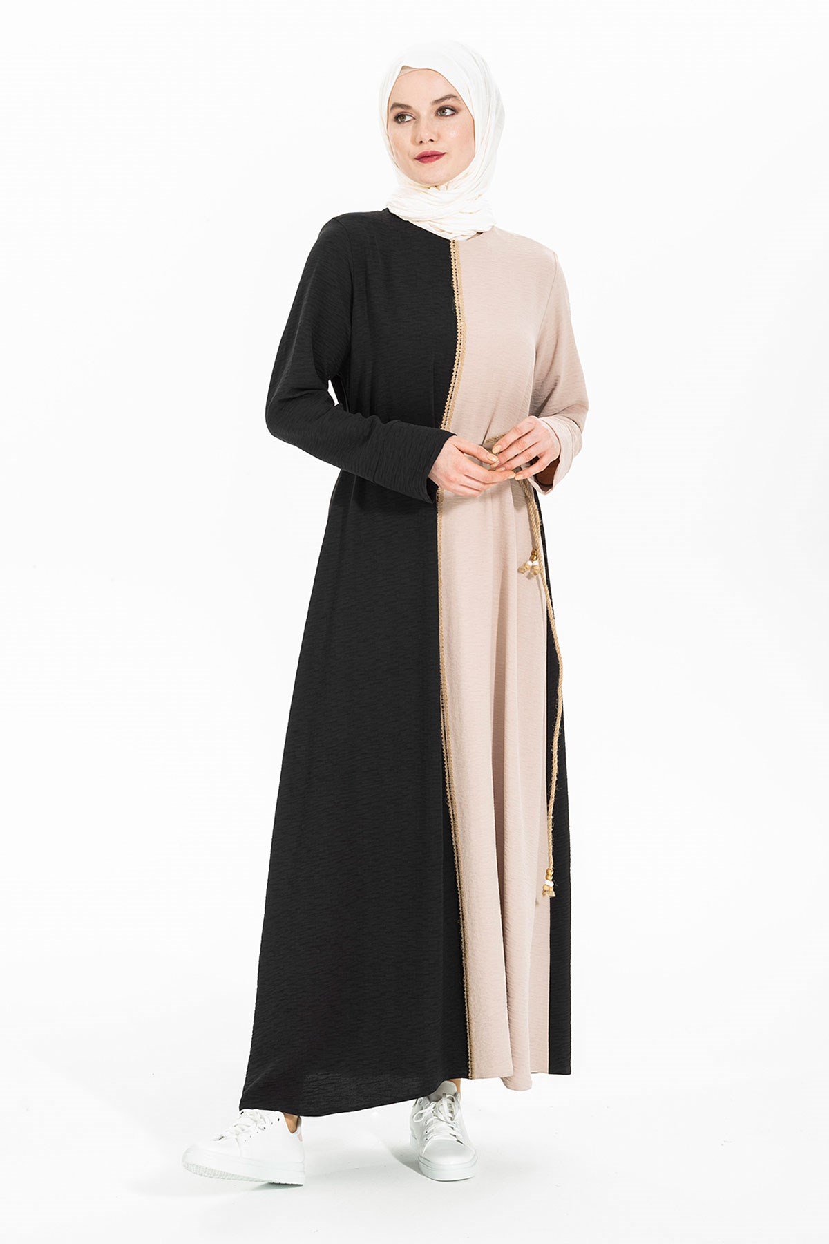 Markasız-ESMA ELBİSE SİYAH ÇİZGİLİ AEROBİN