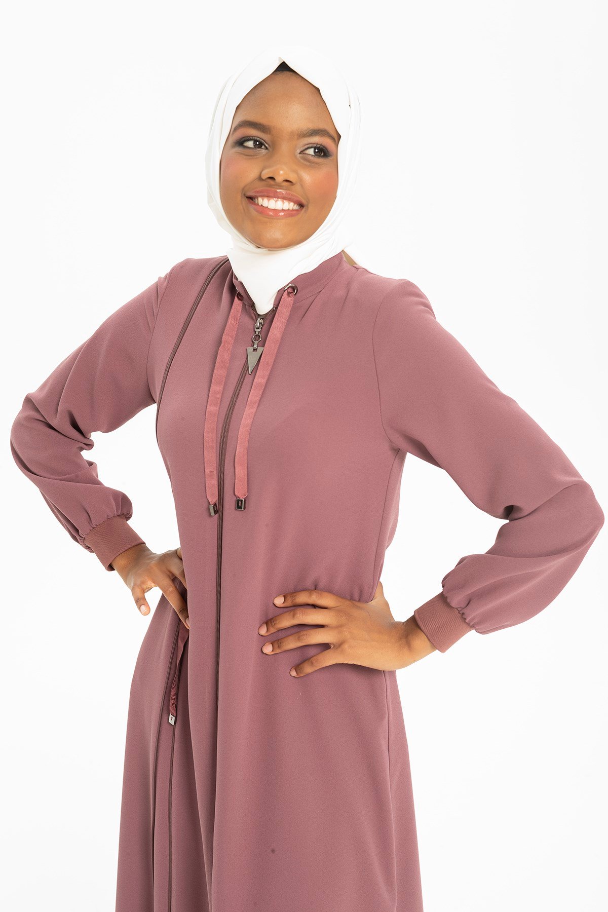 Beyza-FERMUAR FERACE GÜL KURUSU KUM KREP