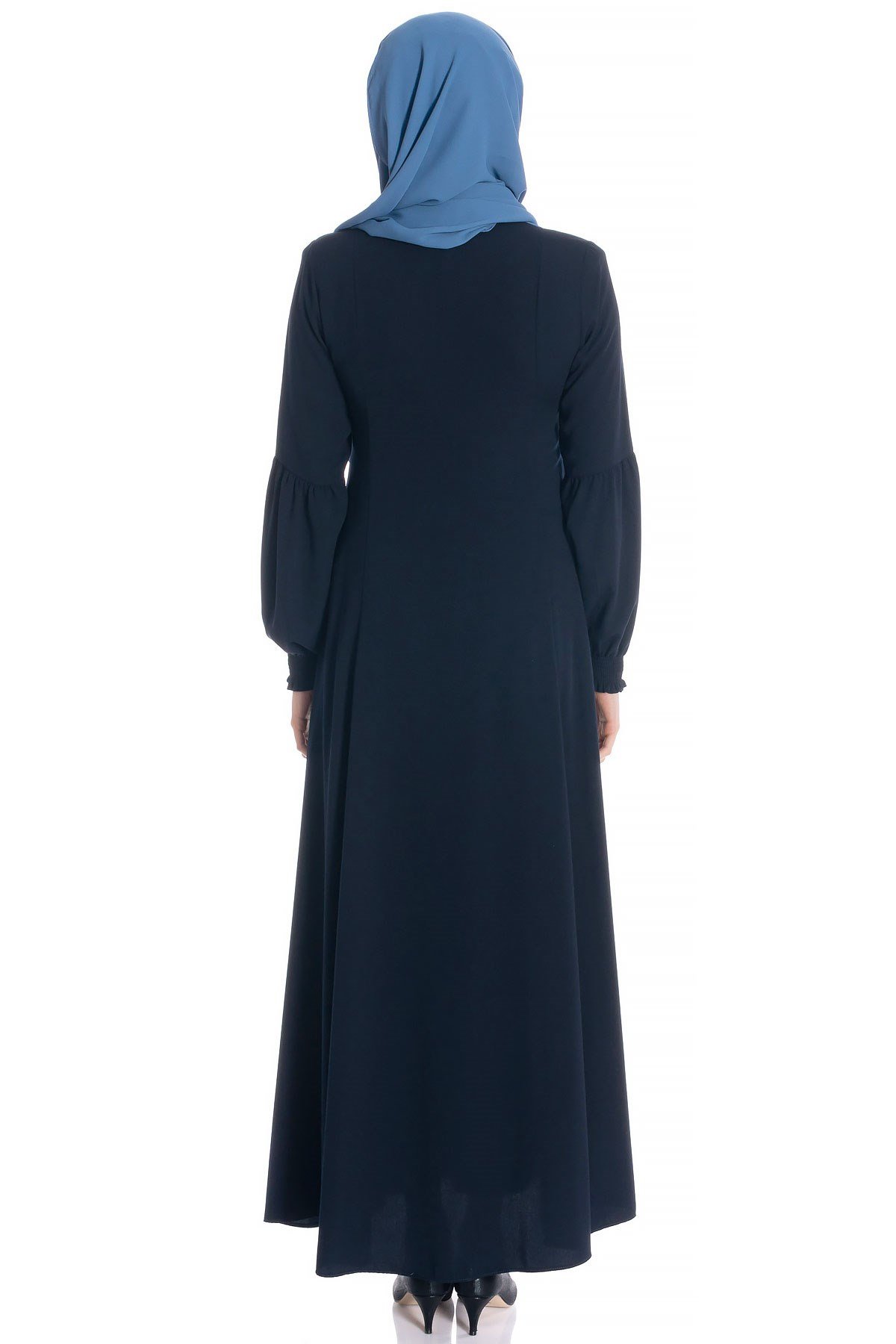 Beyza-عباءة كحلية واسعة بسحّاب