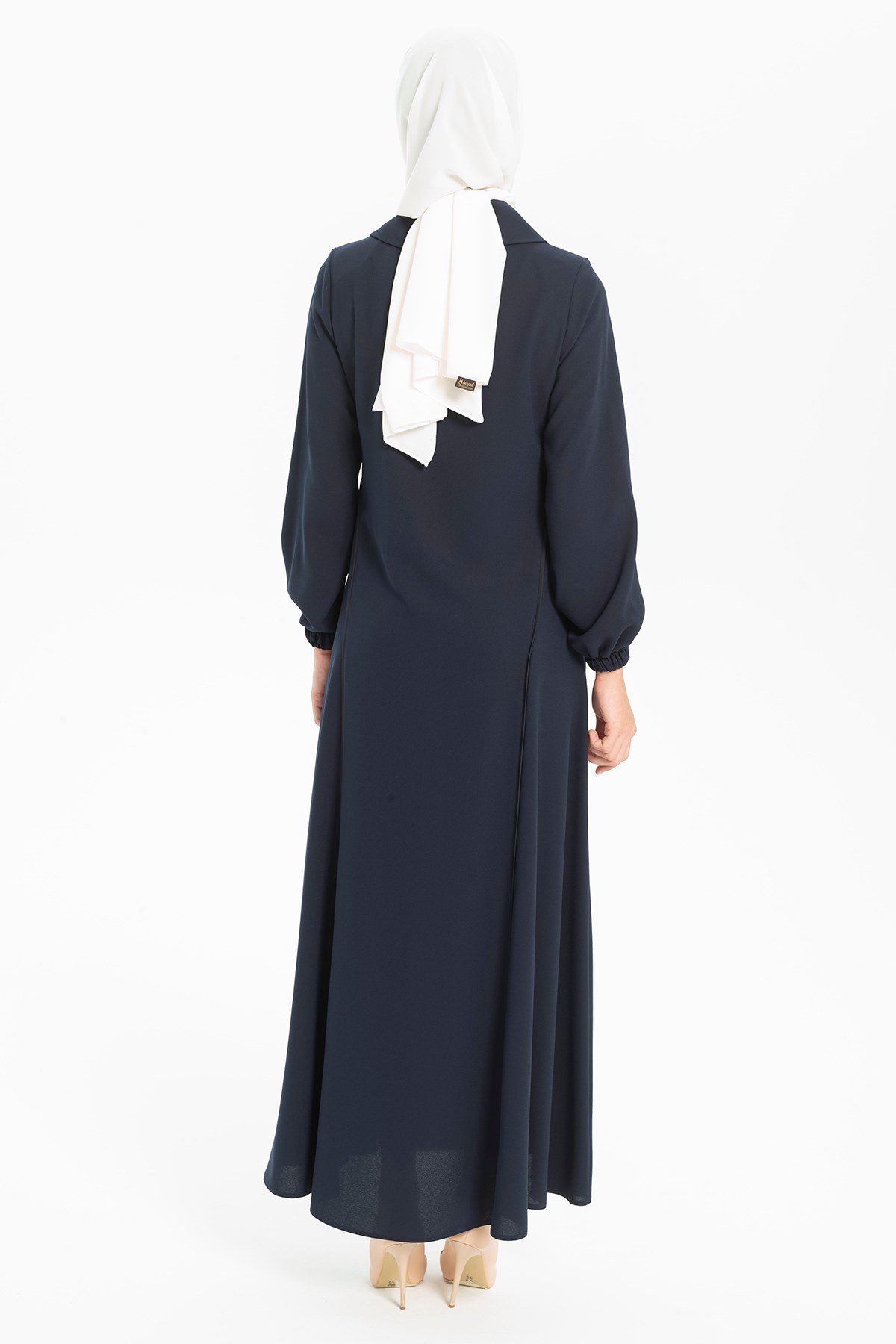 Beyza-Gömlek Yakalı Lacivert Ferace 3491