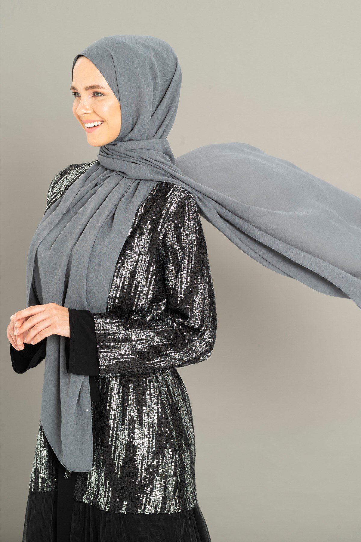 Beyza-BEYZA JAZZ ŞAL KURŞUN