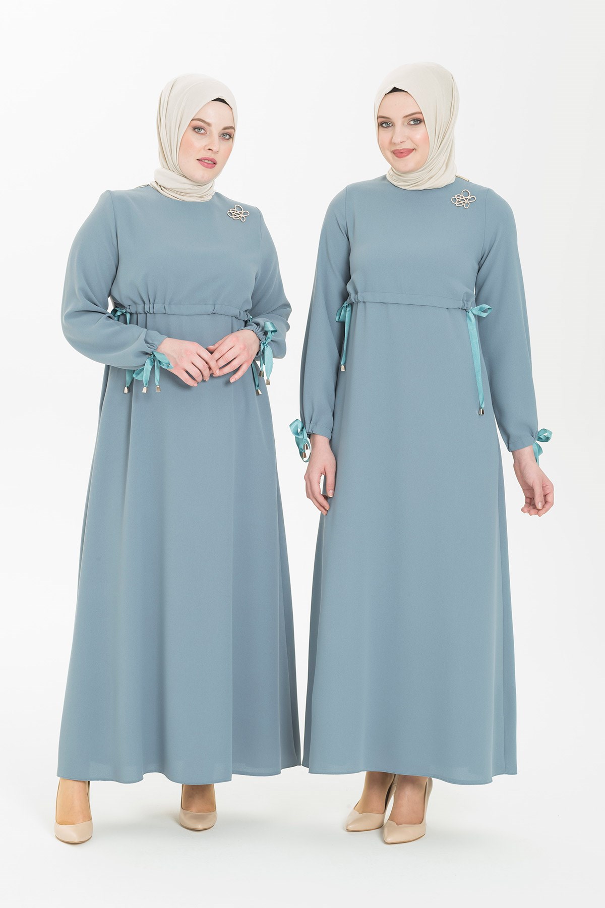 Beyza-Kalem Spor Mint Tesettür Elbise 5246