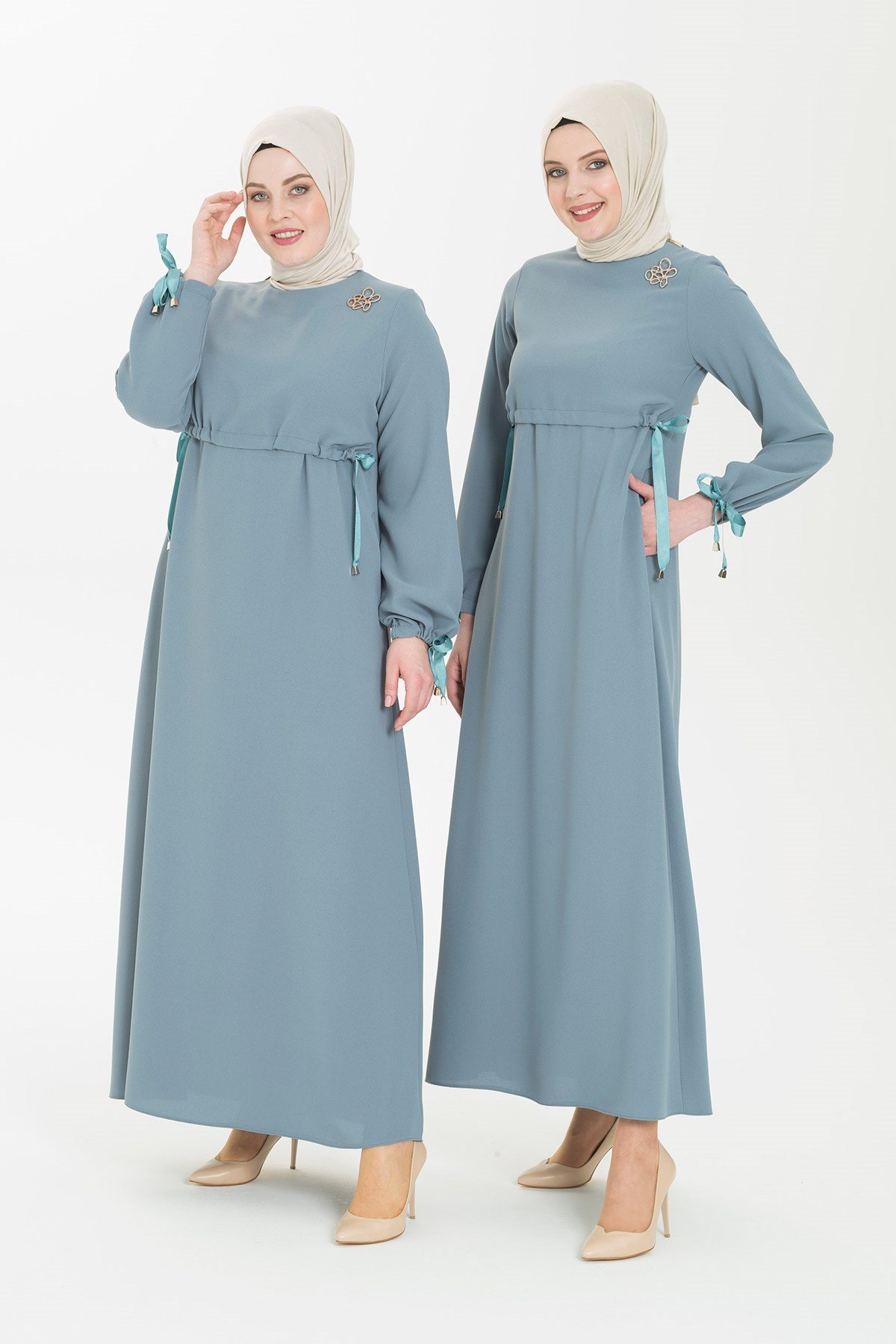 Beyza-Kalem Spor Mint Tesettür Elbise 5246