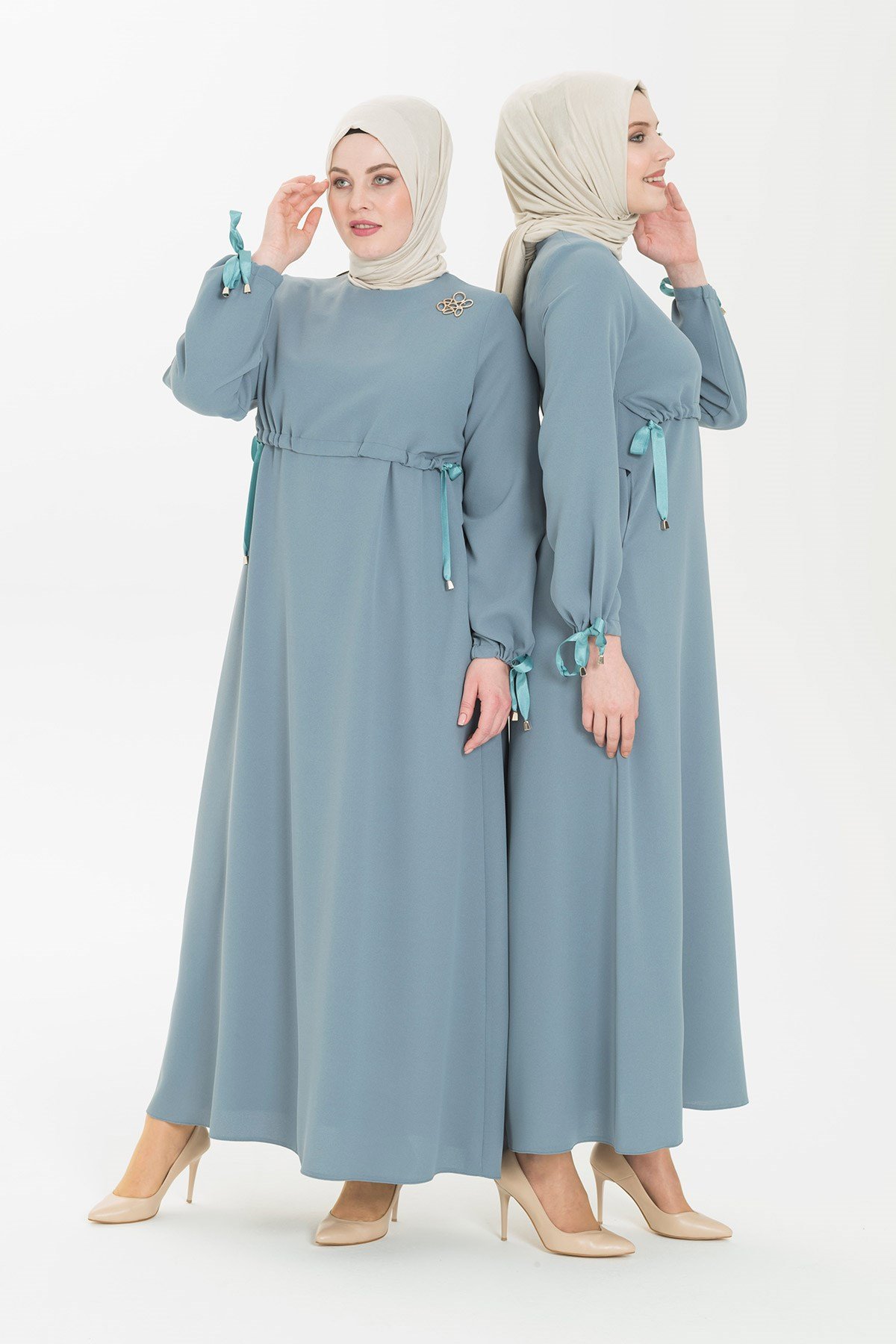 Beyza-Kalem Spor Mint Tesettür Elbise 5246