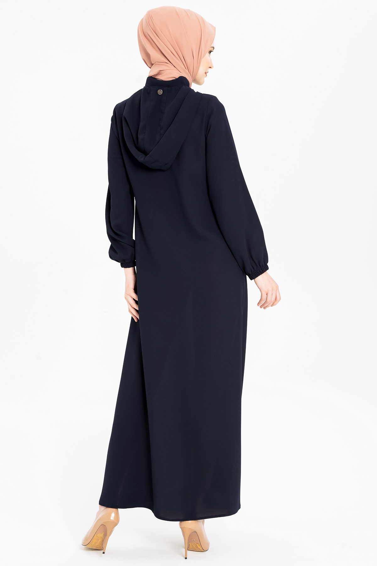 Beyza-Kapşonlu Spor Lacivert Ferace 3246