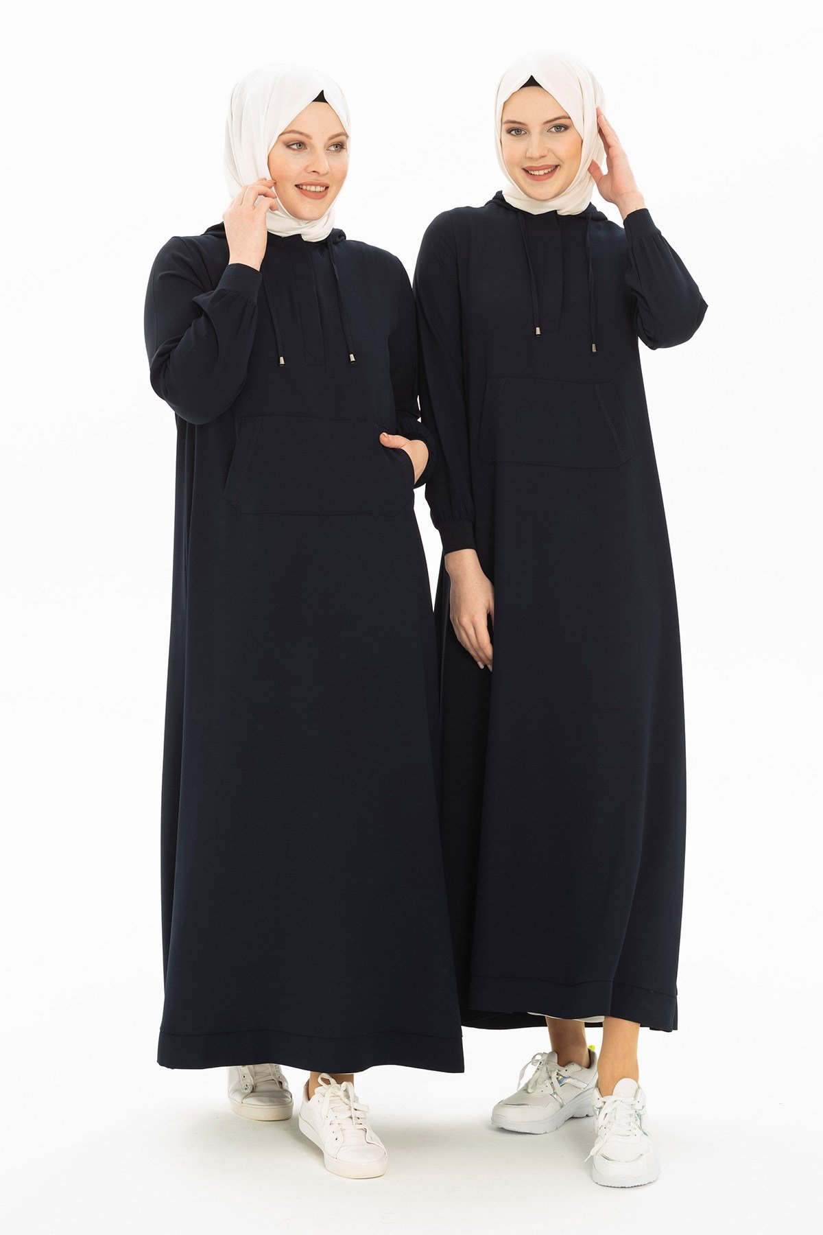 Beyza-SWEET ELBİSE LACİVERT KUM KREP