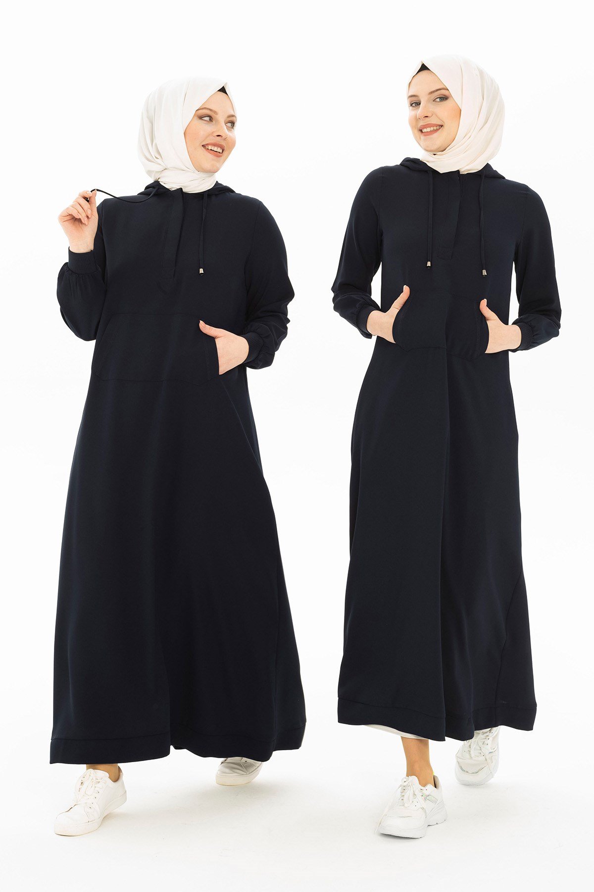 Beyza-SWEET ELBİSE LACİVERT KUM KREP