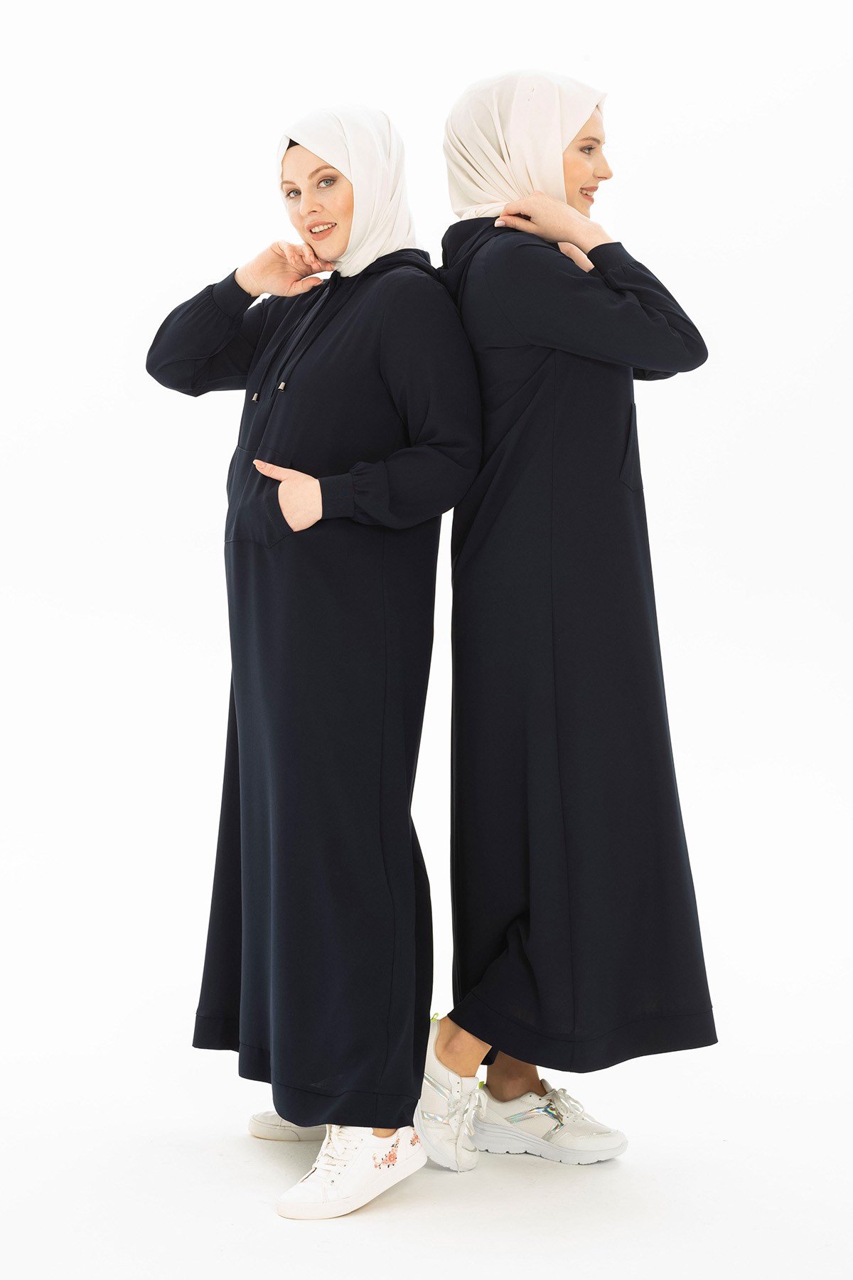 Beyza-SWEET ELBİSE LACİVERT KUM KREP