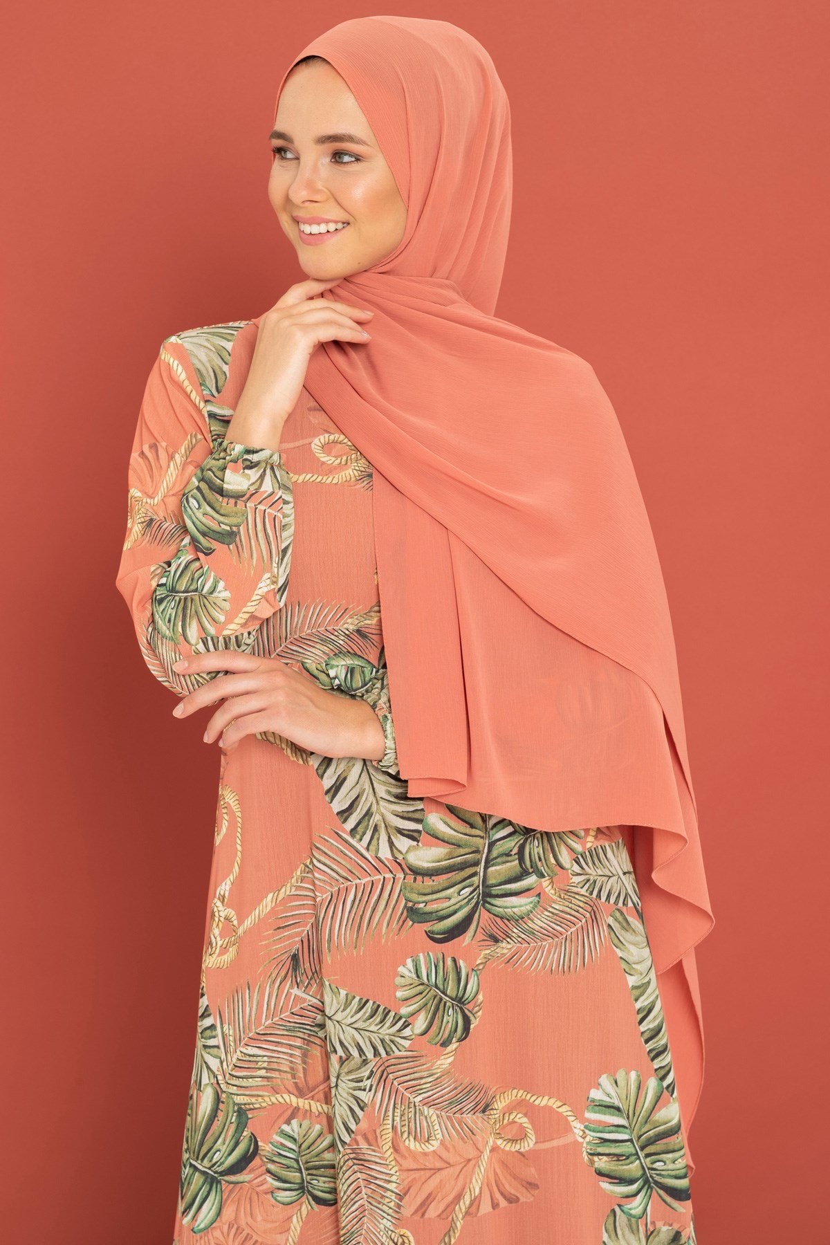 Beyza-BEYZA KIRINKIL ŞAL KOYU PUDRA