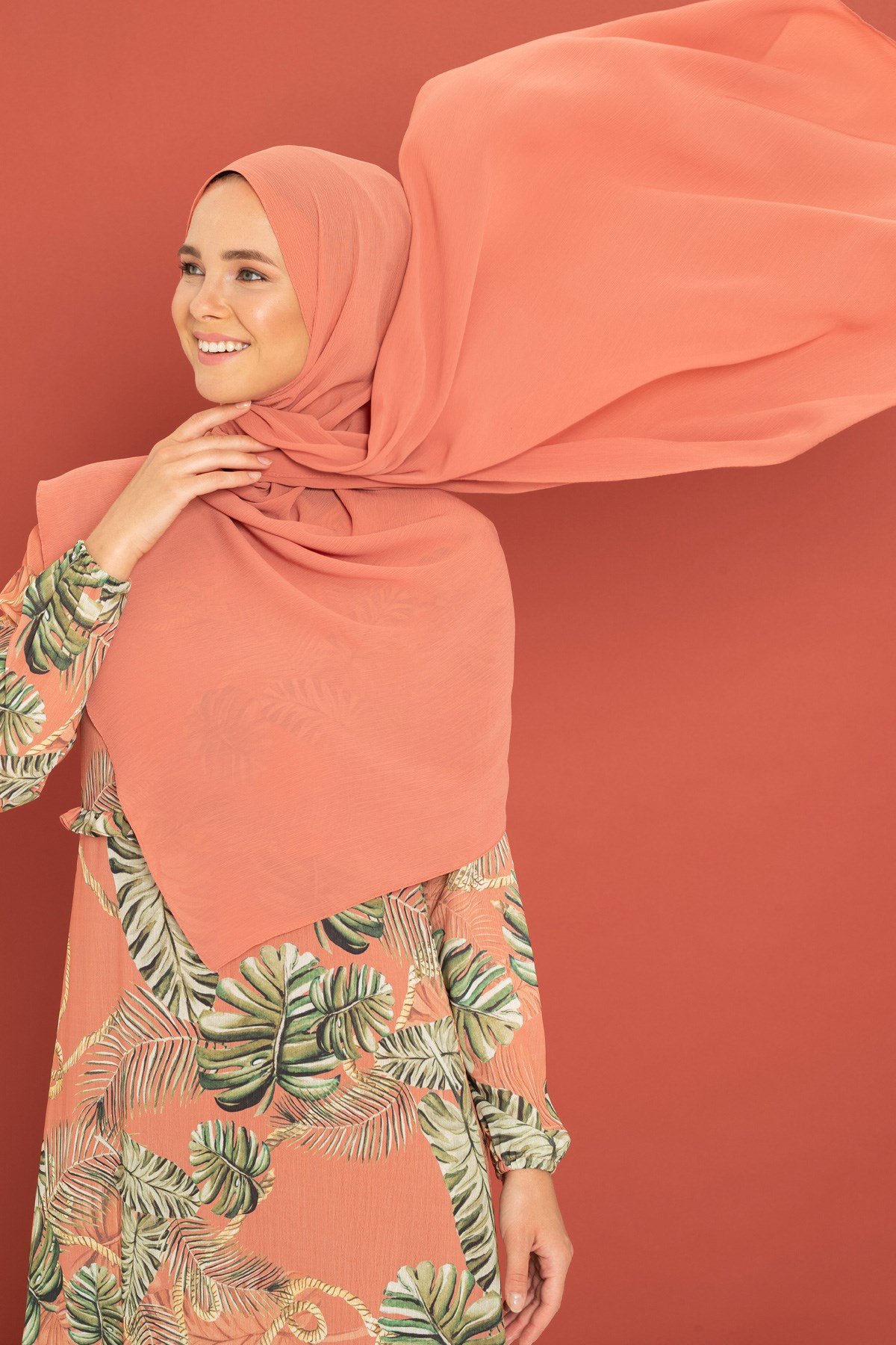 Beyza-BEYZA KIRINKIL ŞAL KOYU PUDRA