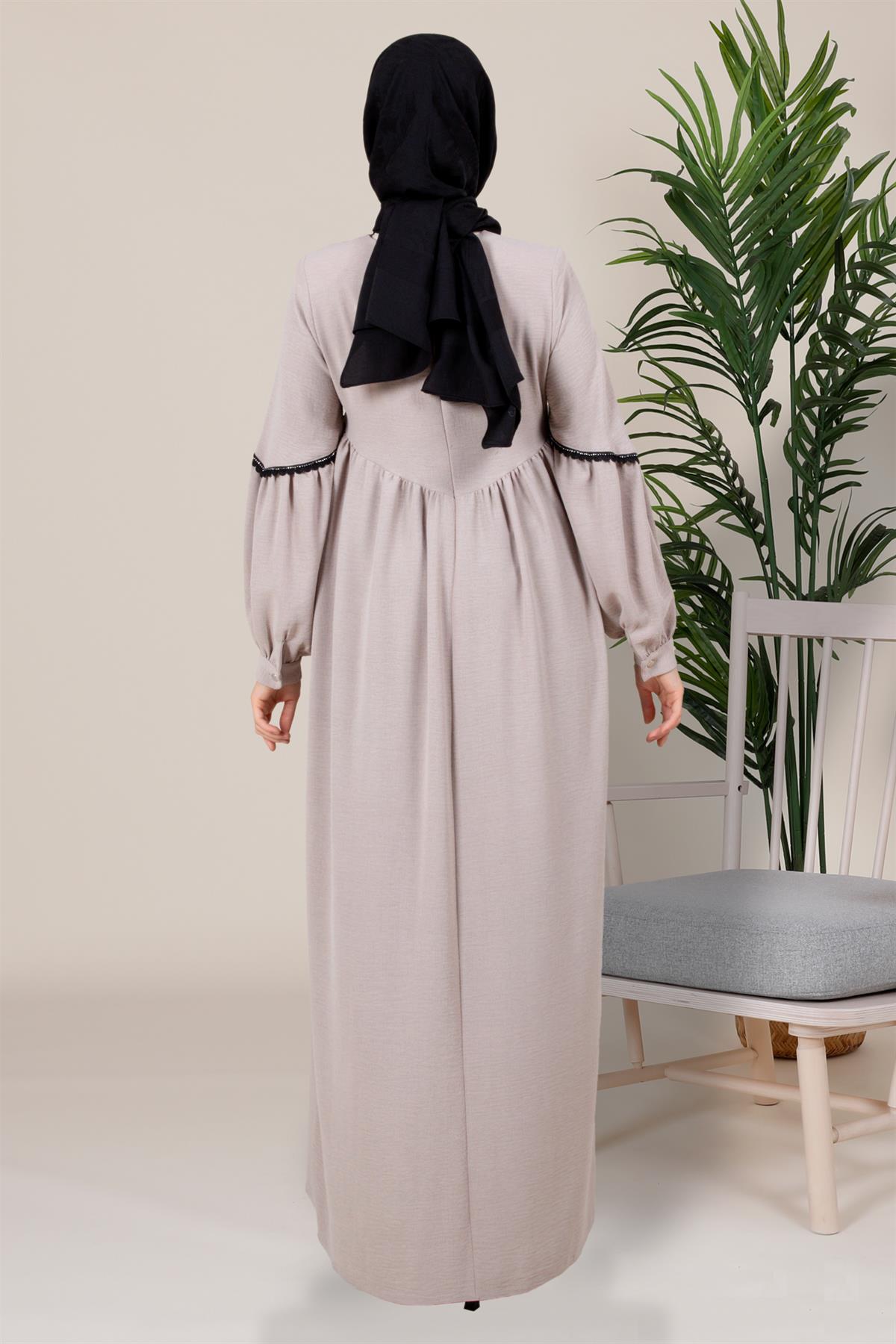 Beyza-KUĞU ELBİSE BEJ