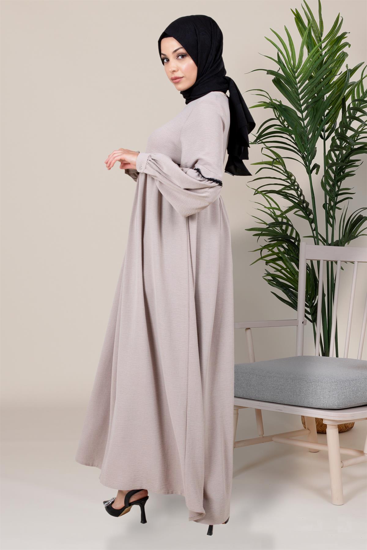 Beyza-KUĞU ELBİSE BEJ