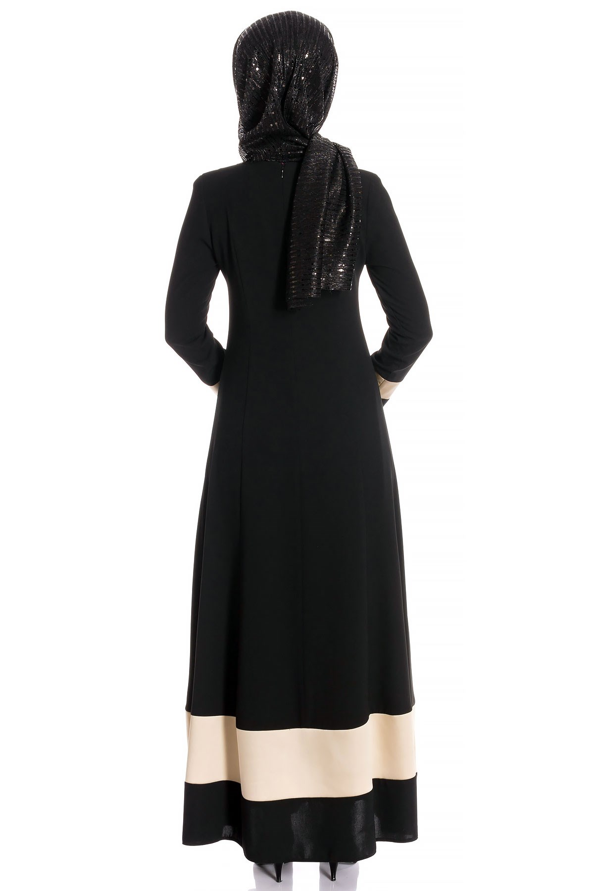 Beyza-Прямое Скромное Черное Платье