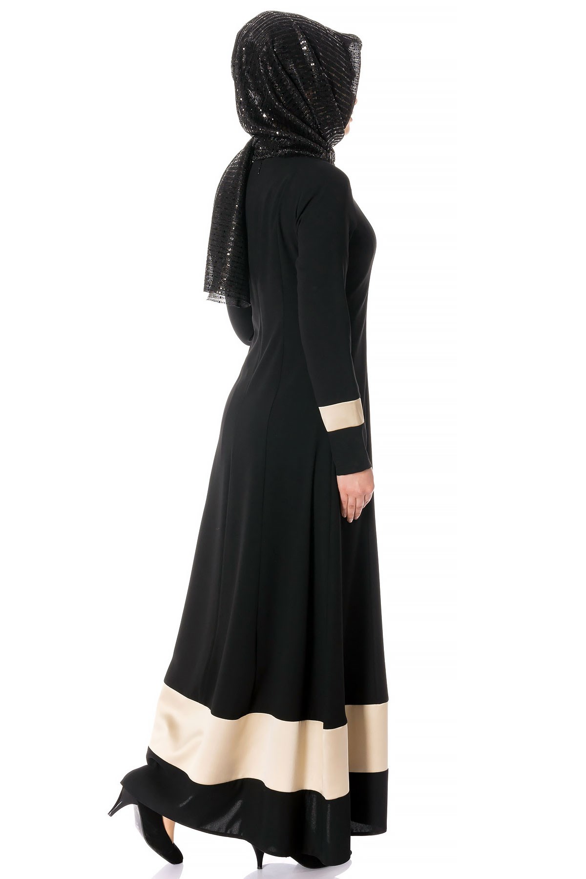 Beyza-Прямое Скромное Черное Платье