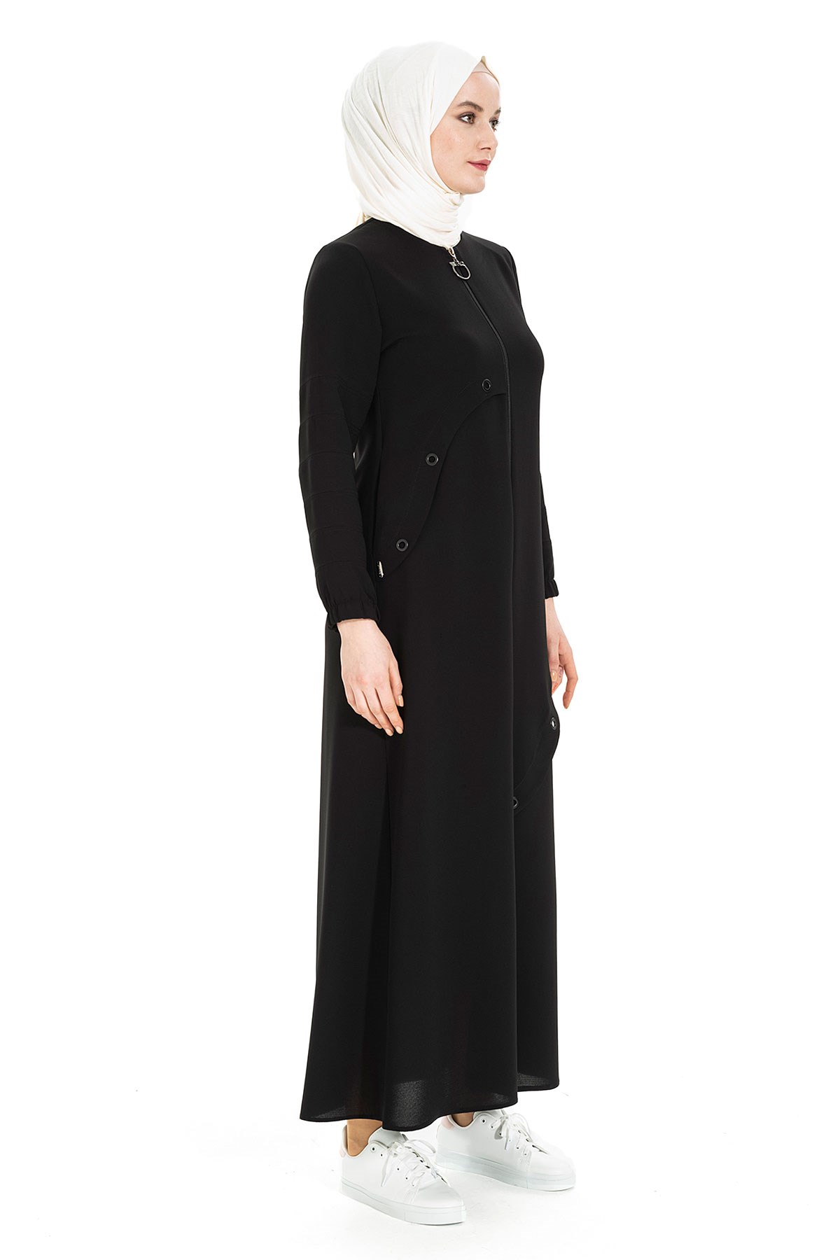 Beyza-Kuş Gözlü Siyah Ferace 3471