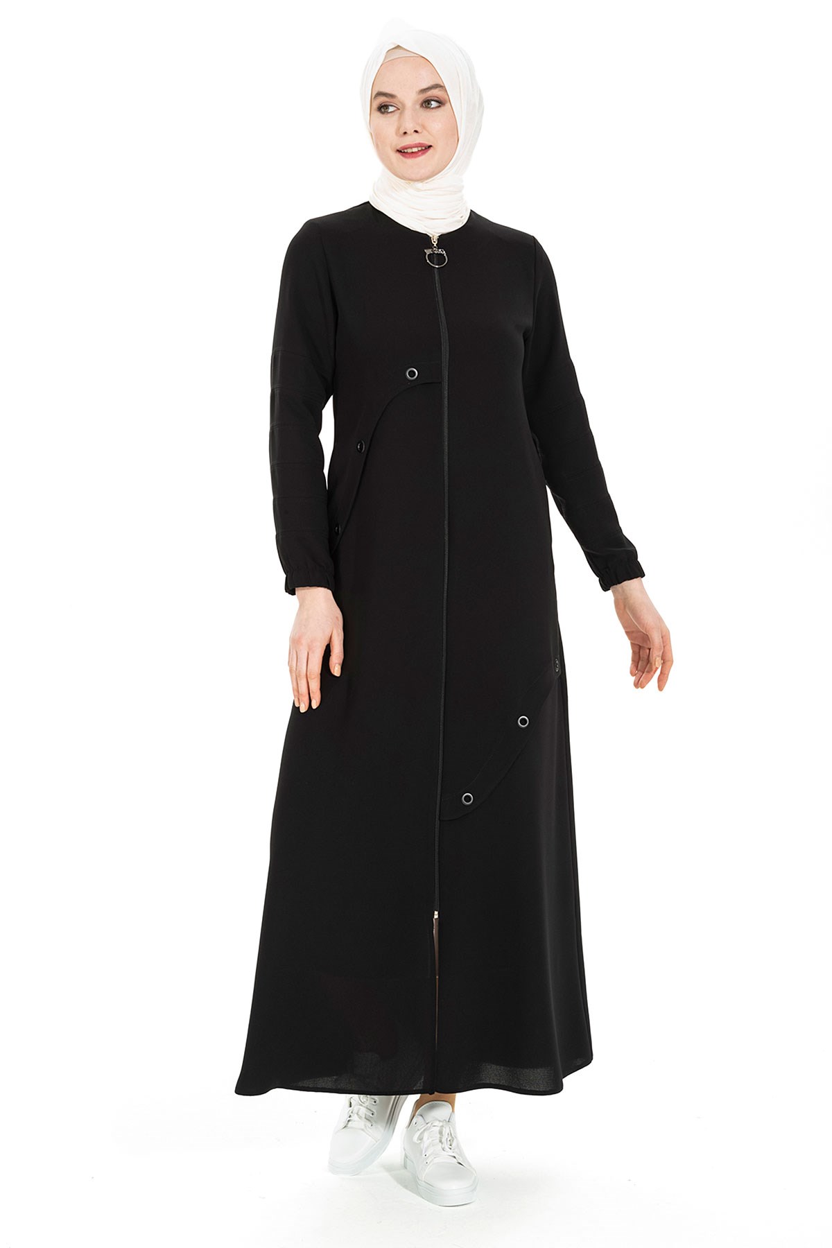 Beyza-Kuş Gözlü Siyah Ferace 3471