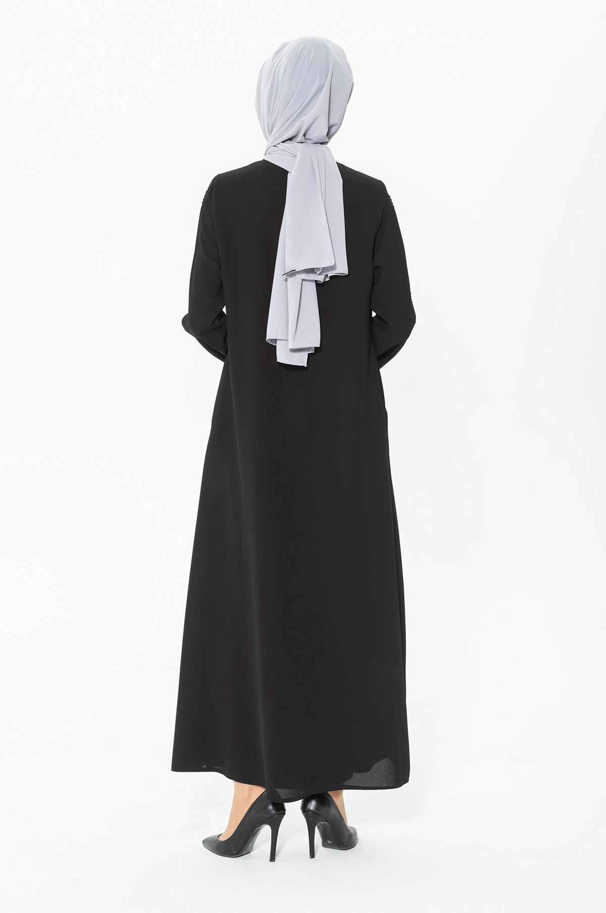 Beyza-عباية سوداء بتفاصيل مضلعة 3351-2 