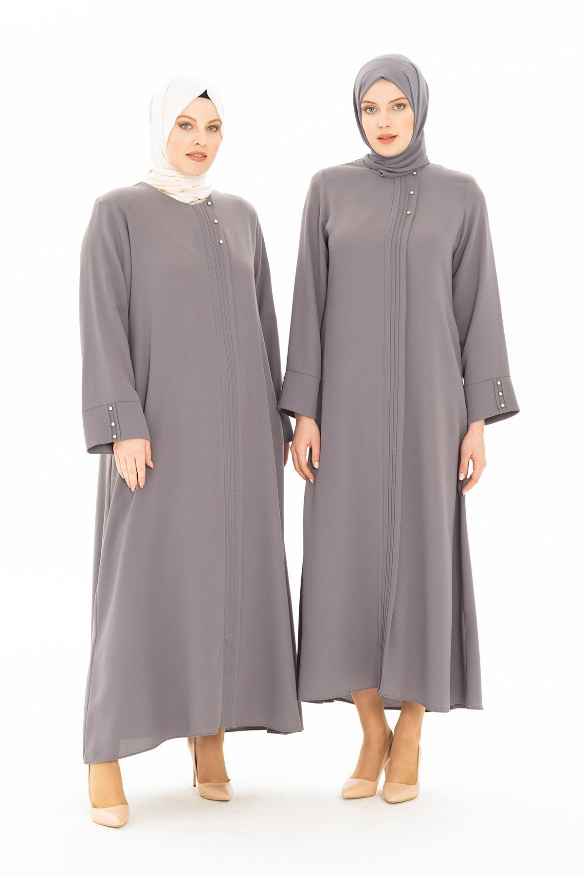 Beyza-YADİGAR FERACE GRİ KUM KREP