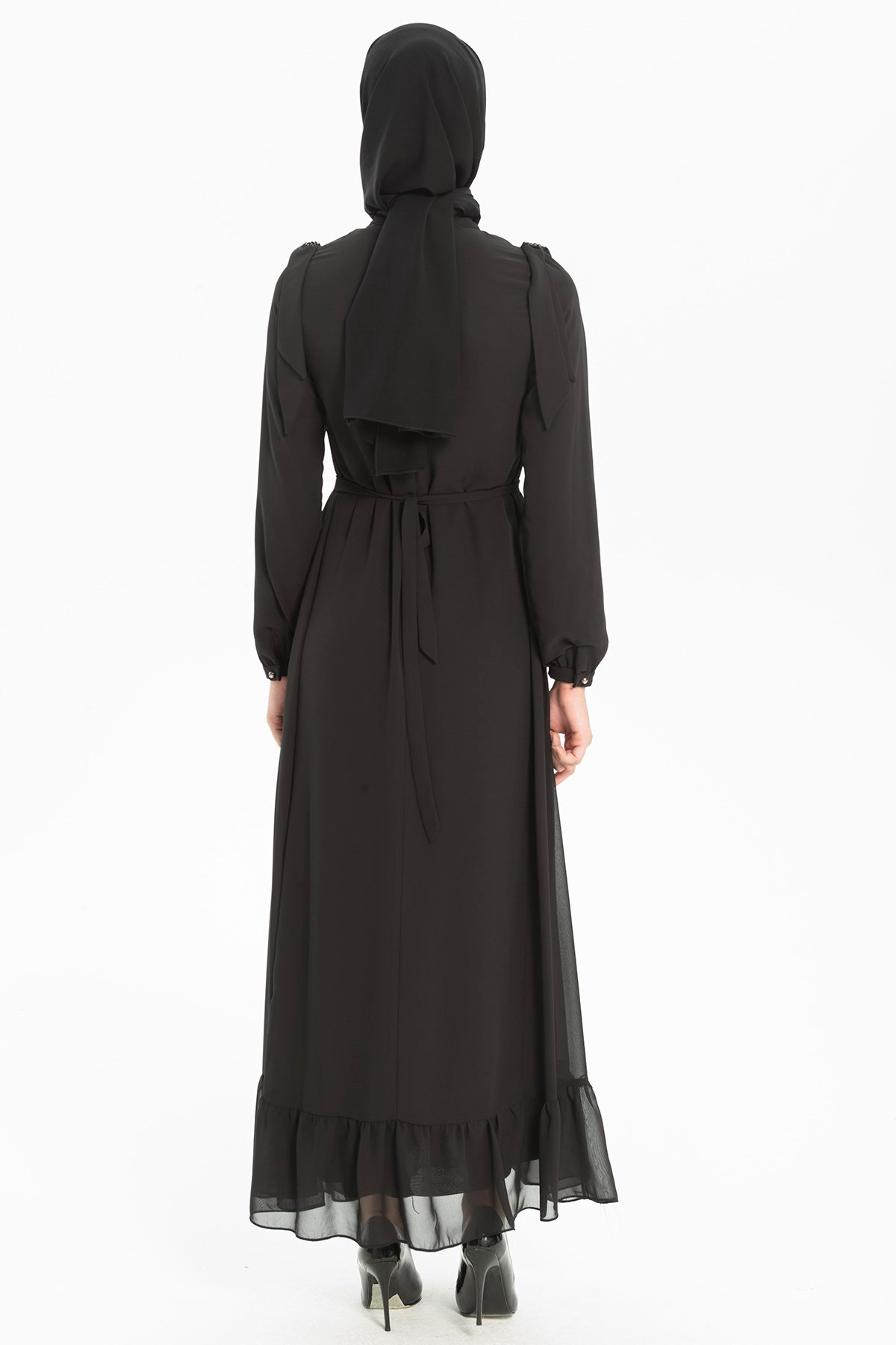 Beyza-NOVA ELBİSE SİYAH ŞİFON