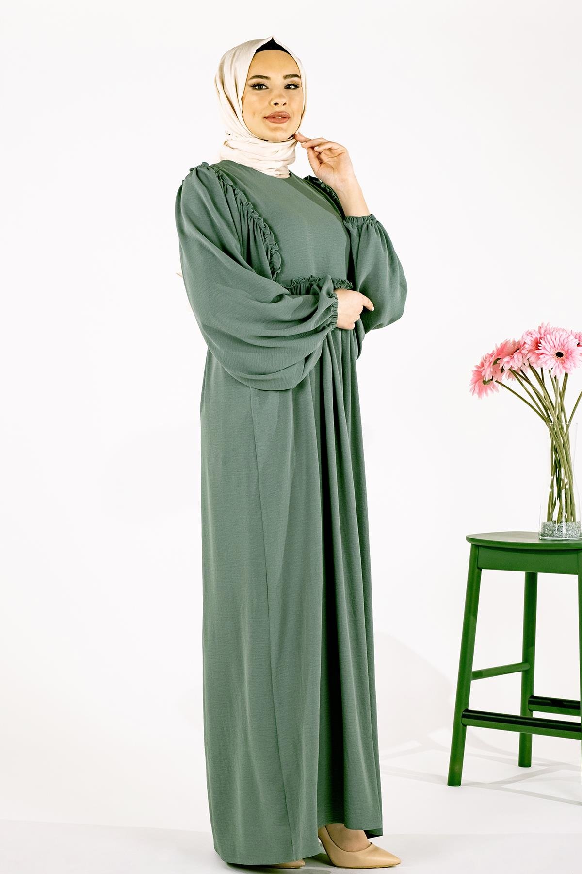 Beyza-GÜL ELBİSE MİNT AEROBİN