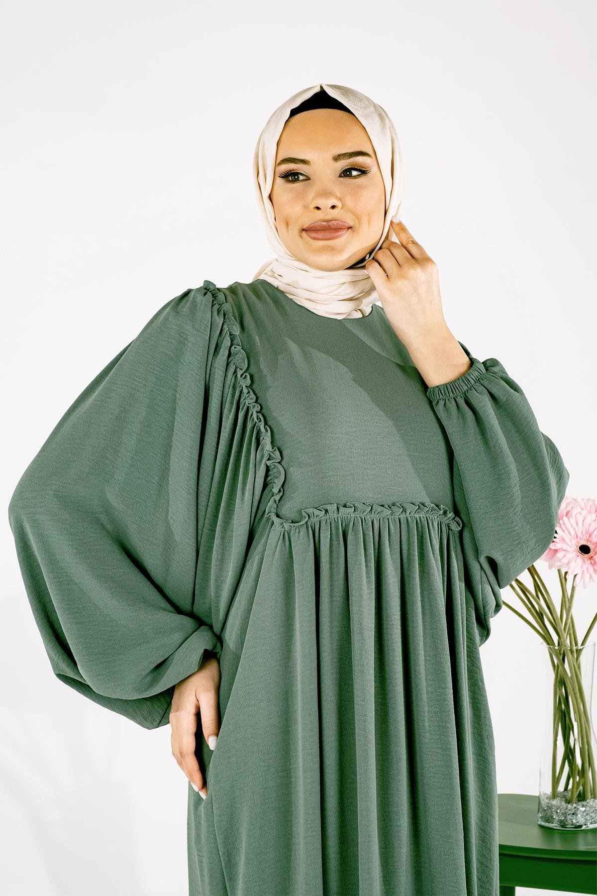 Beyza-GÜL ELBİSE MİNT AEROBİN