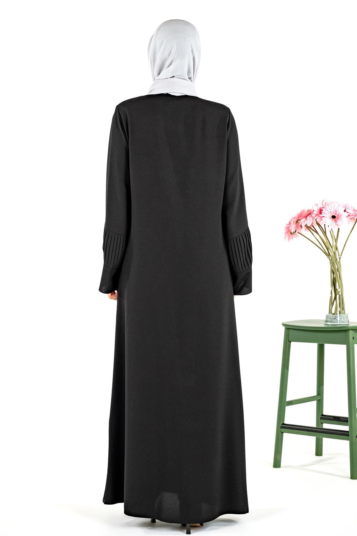 Beyza-DADAY ABAYA SİYAH KUM KREP