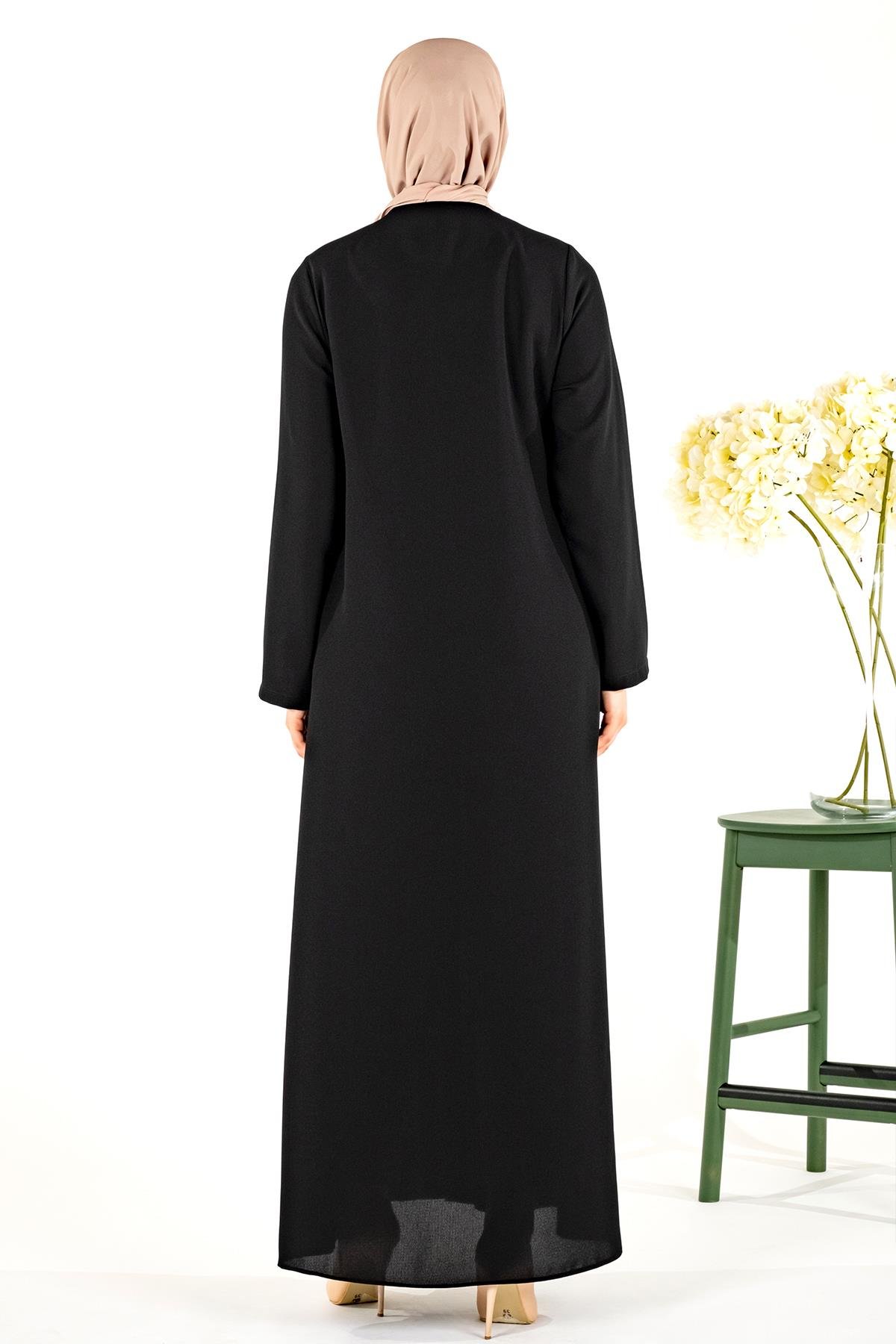 Beyza-DENİZ FERACE SİYAH PETEK