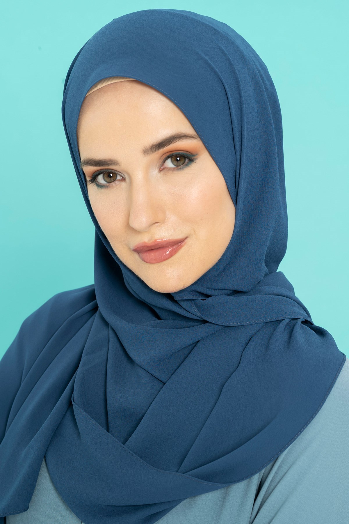 Beyza-BEYZA ŞAL QUEEN İPEK GECE MAVİSİ