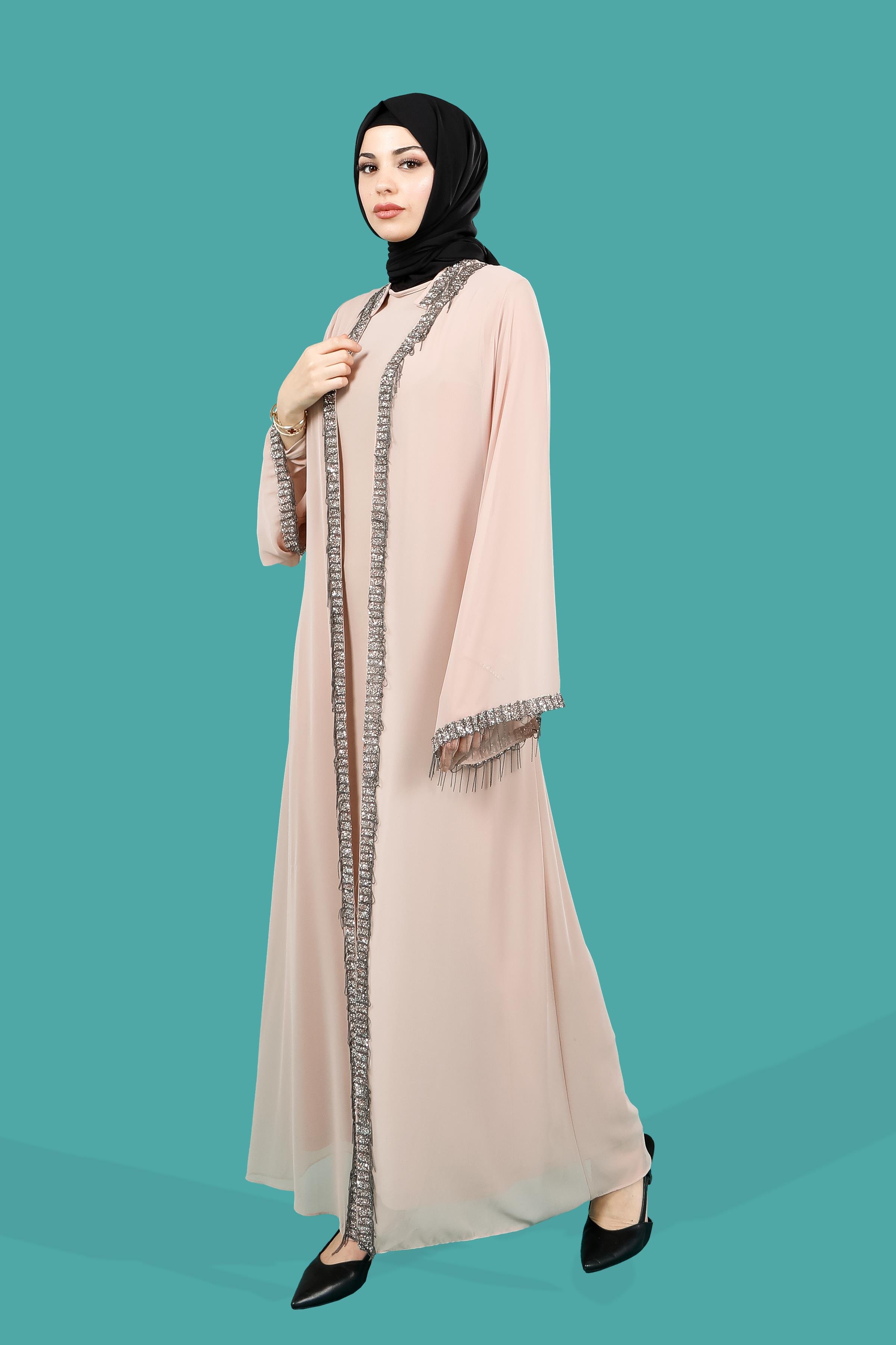 Markasız-ŞAKİRA TAŞLI ABAYA BEJ