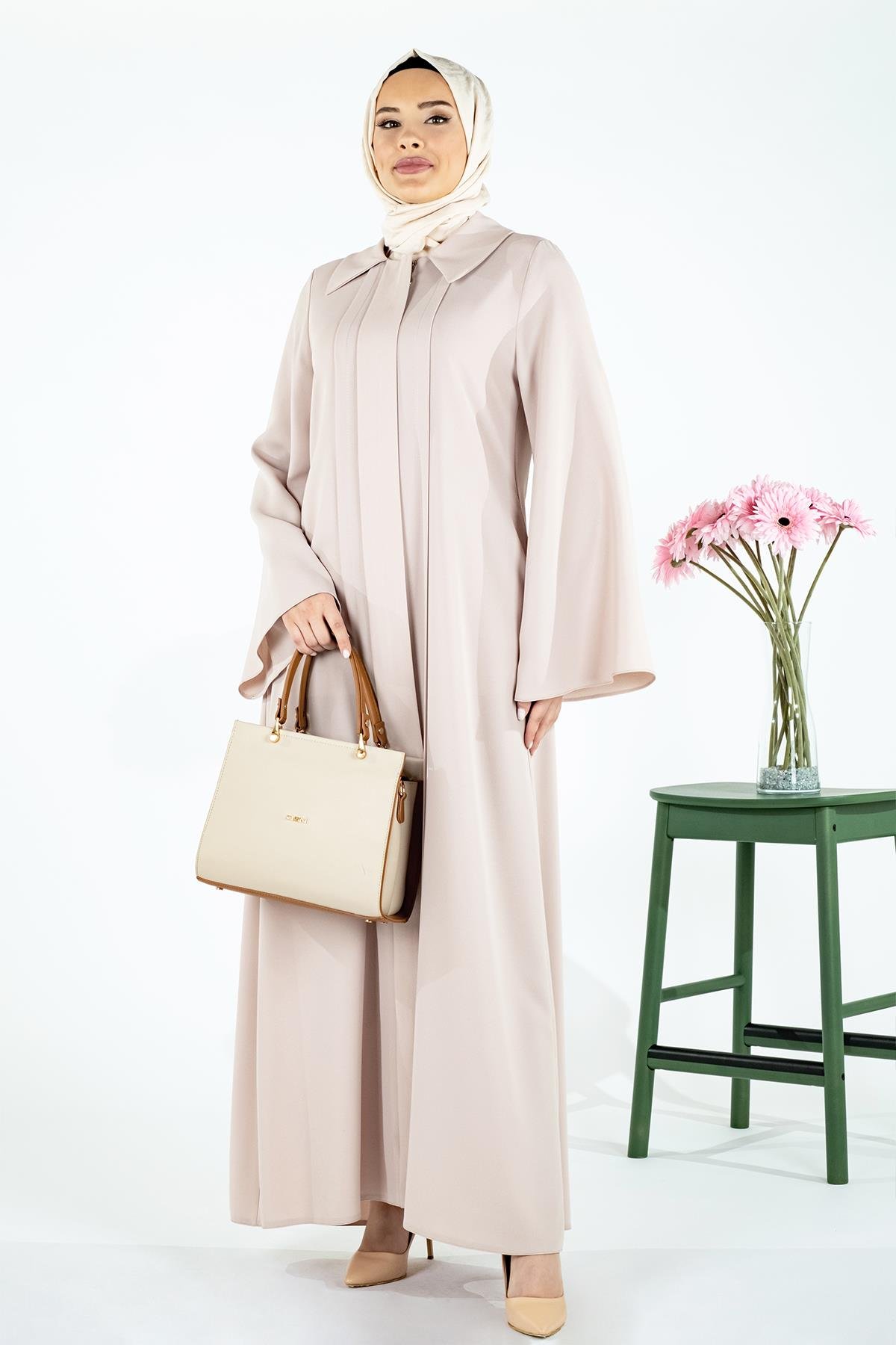 Beyza-SÖĞÜT FERACE BEJ KUM KREP