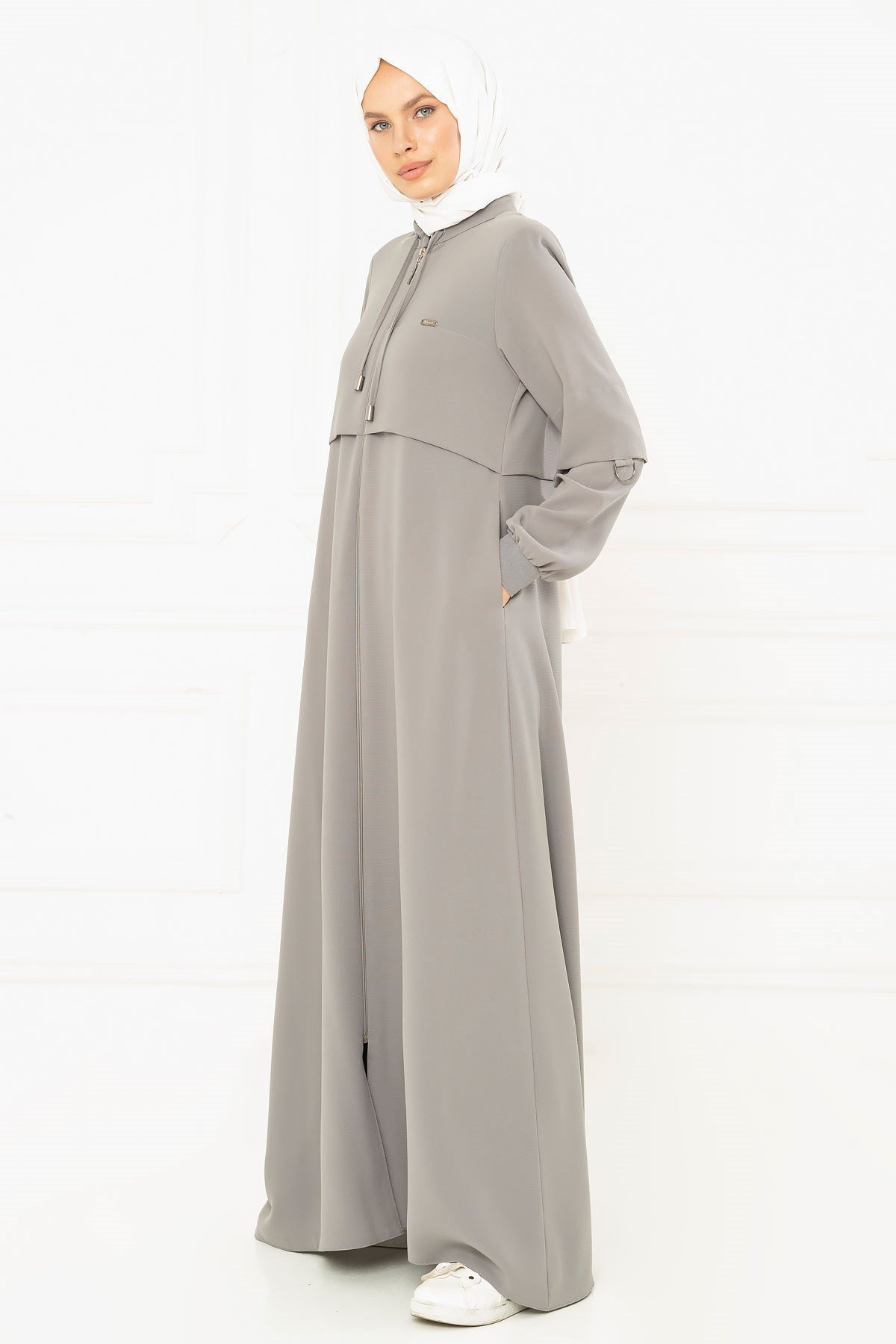 Beyza-عباءة رياضية باللون الرمادي 3M3163