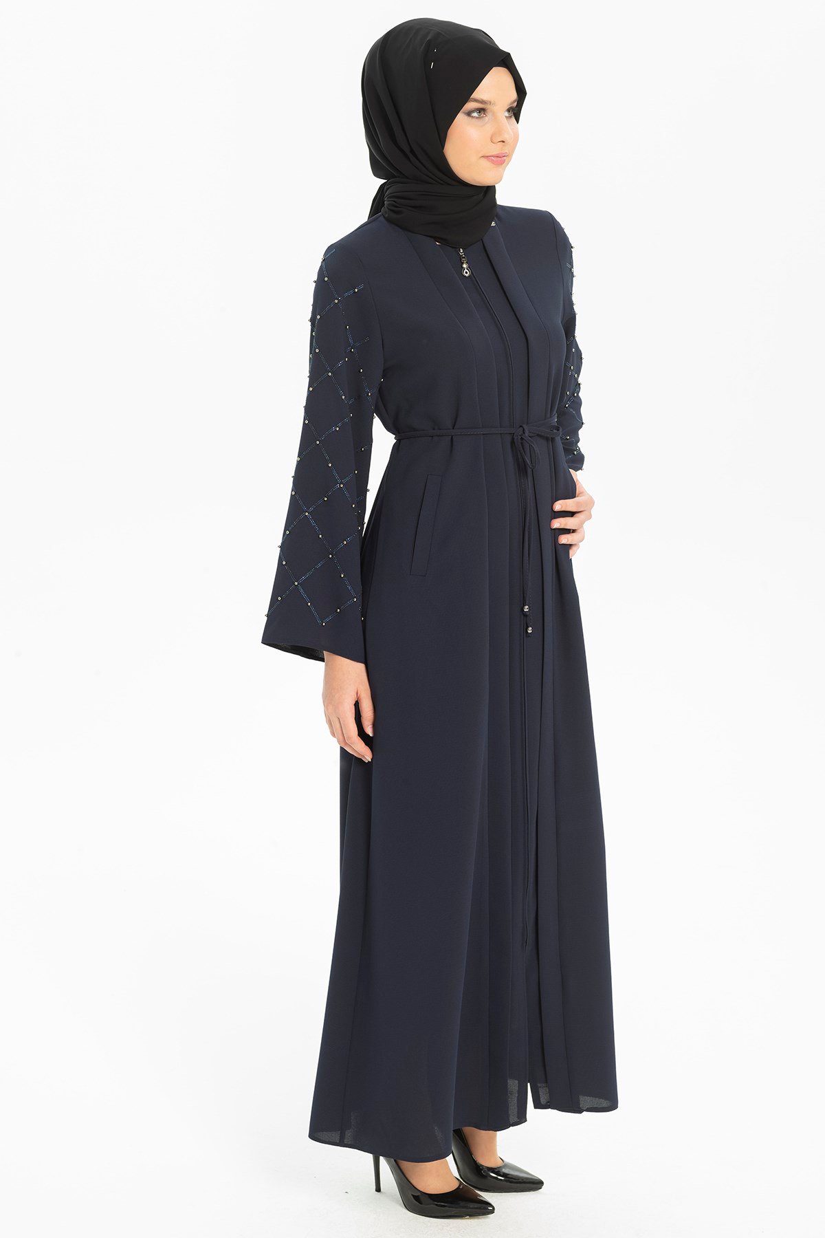 Beyza-KONYA TAŞLI FERACE LACİVERT PETEK