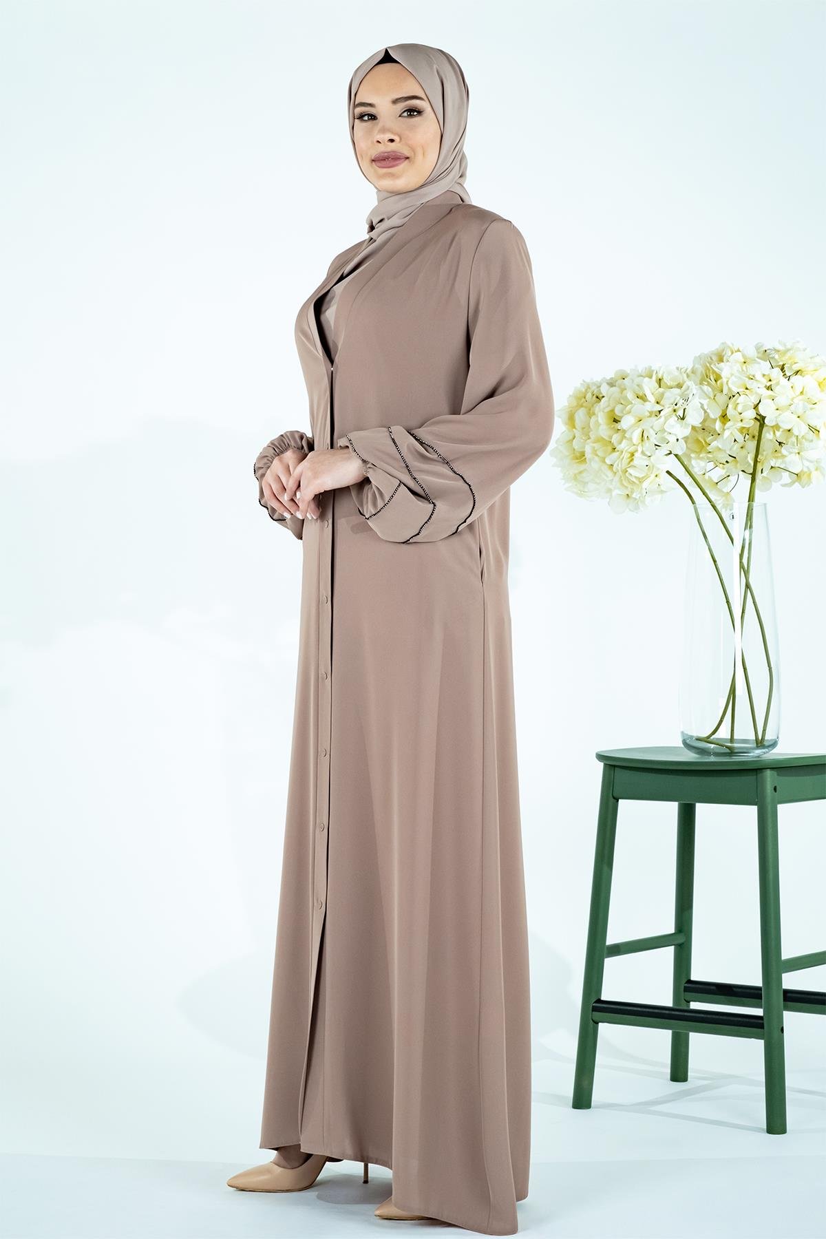 Beyza-ZİŞAN ABAYA BEJ