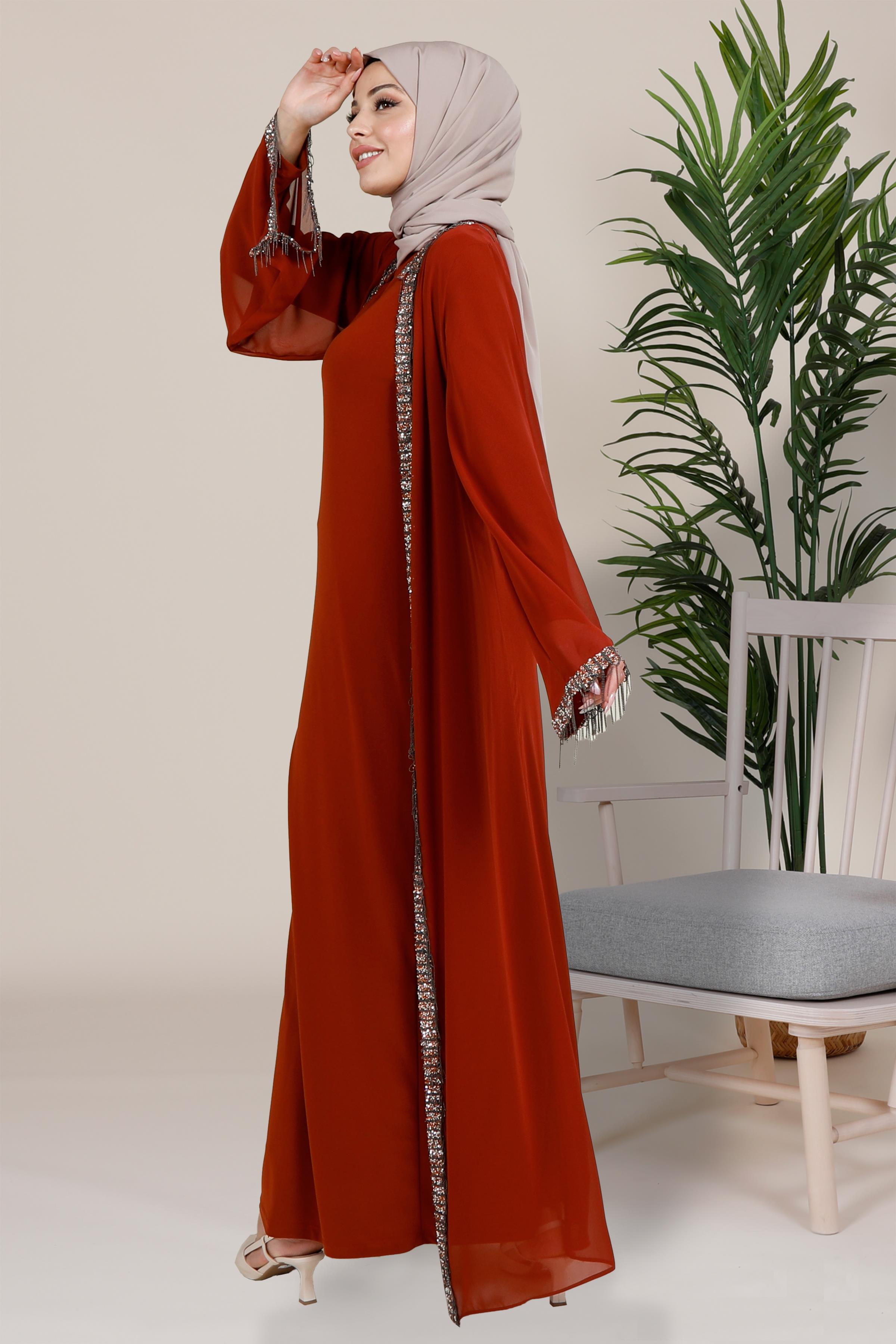 Beyza-ŞAKİRA TAŞLI ABAYA TABA ŞİFON